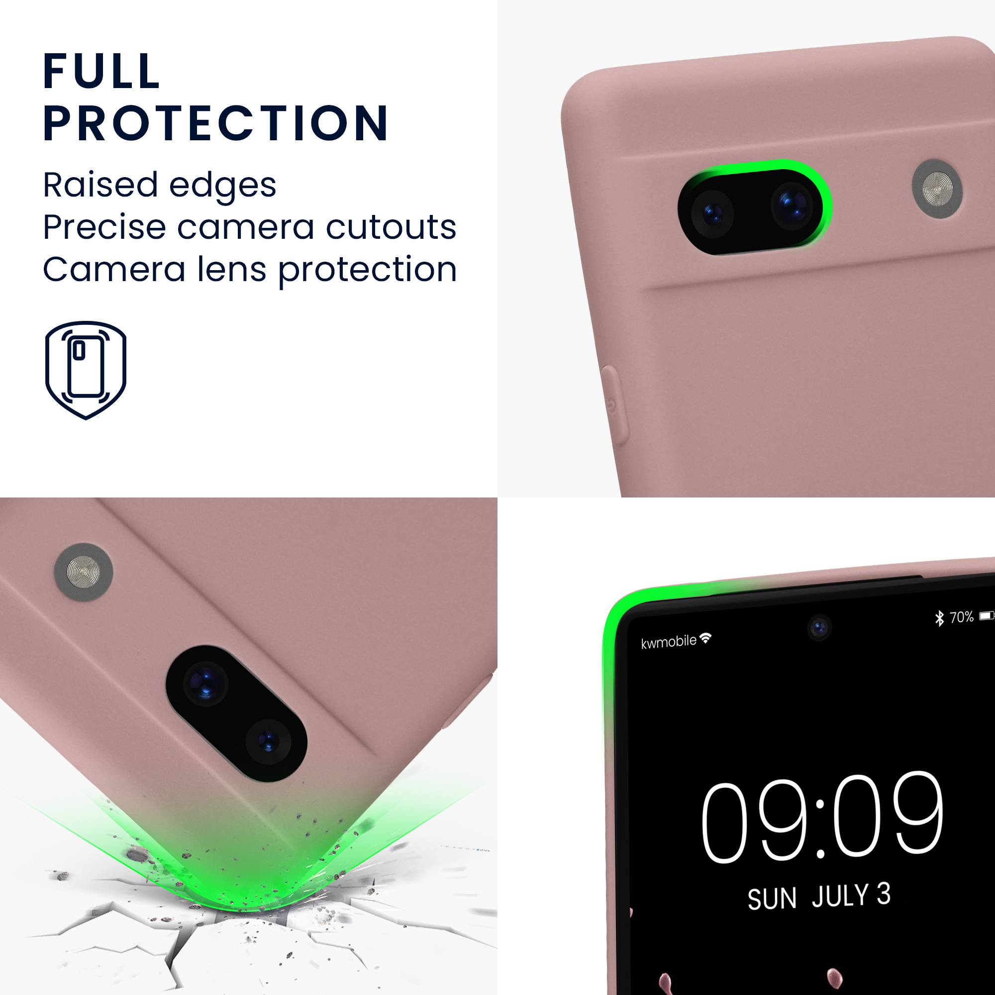 TPU kryt kwmobile Google Pixel 7a - nude lila