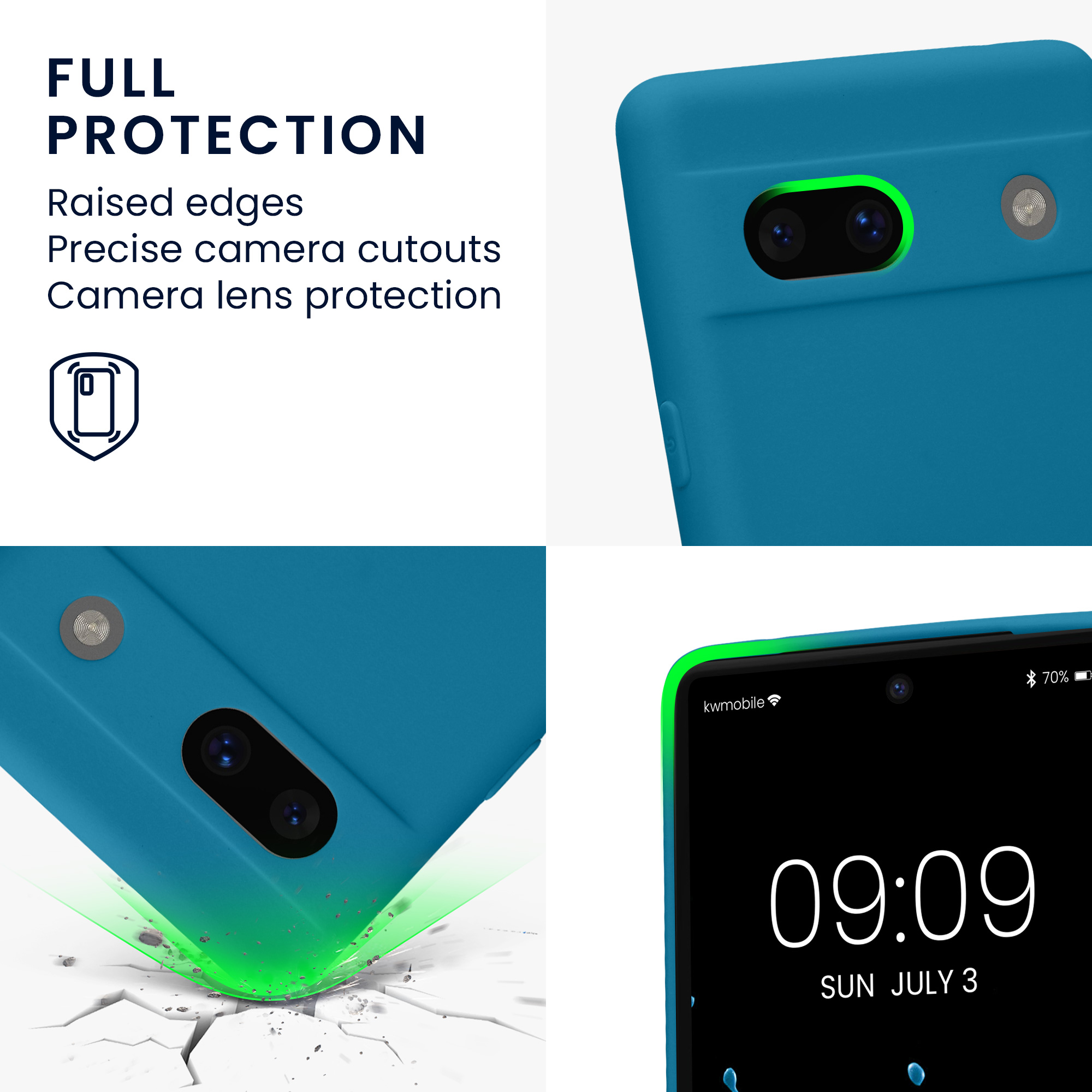 Slim TPU kryt kwmobile Google Pixel 7a - Caribbean Blue