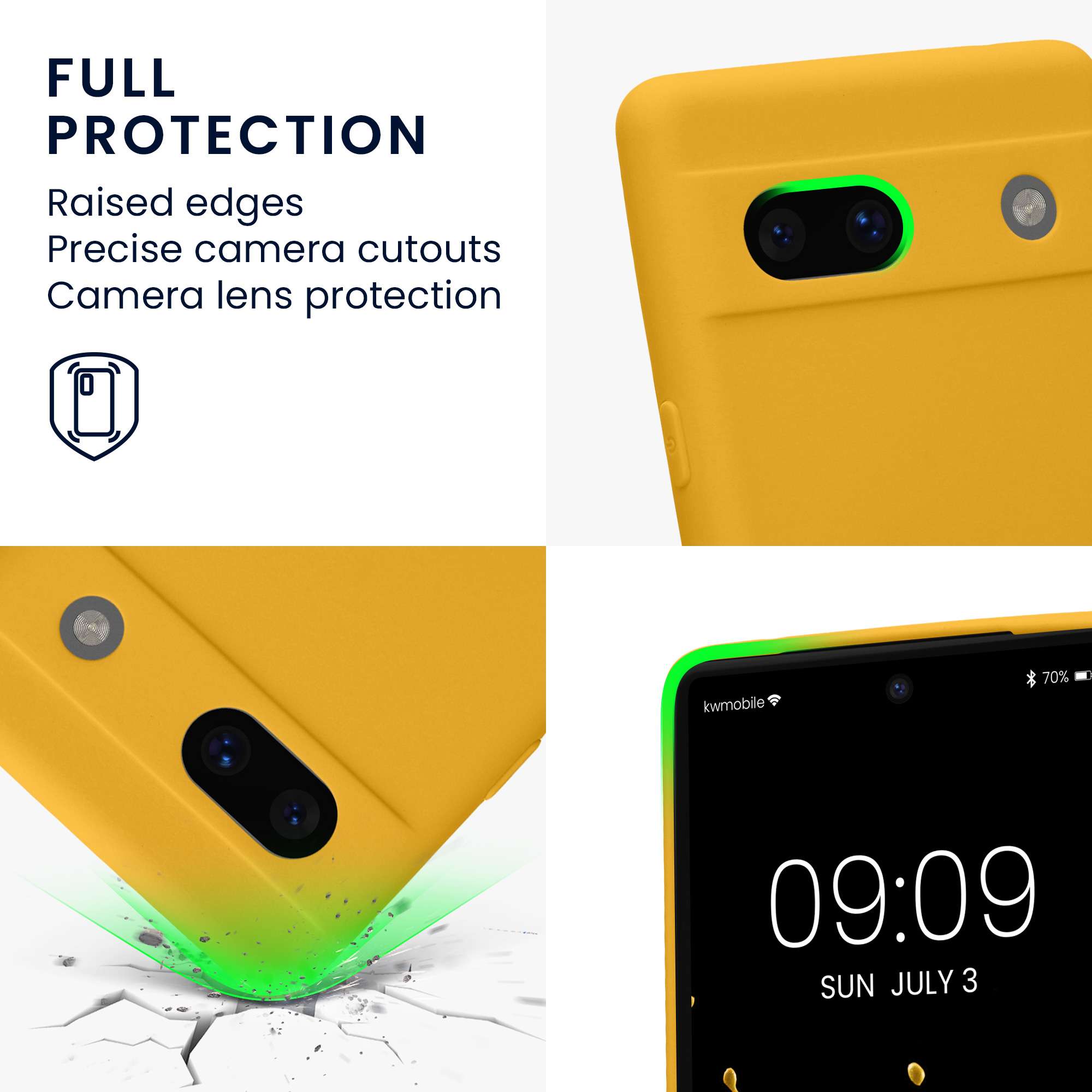 Pouzdro pro Google Pixel 7a kwmobile tenké TPU - medově žlutá