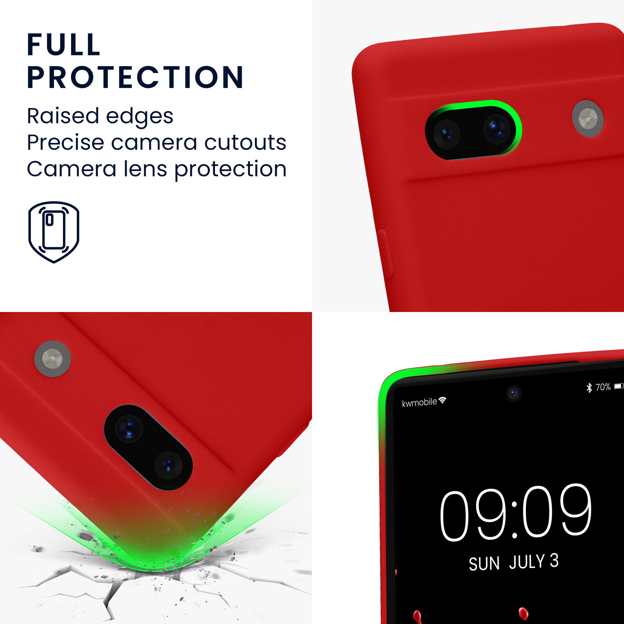 Pouzdro pro Google Pixel 7a kwmobile tenké TPU - klasická červená
