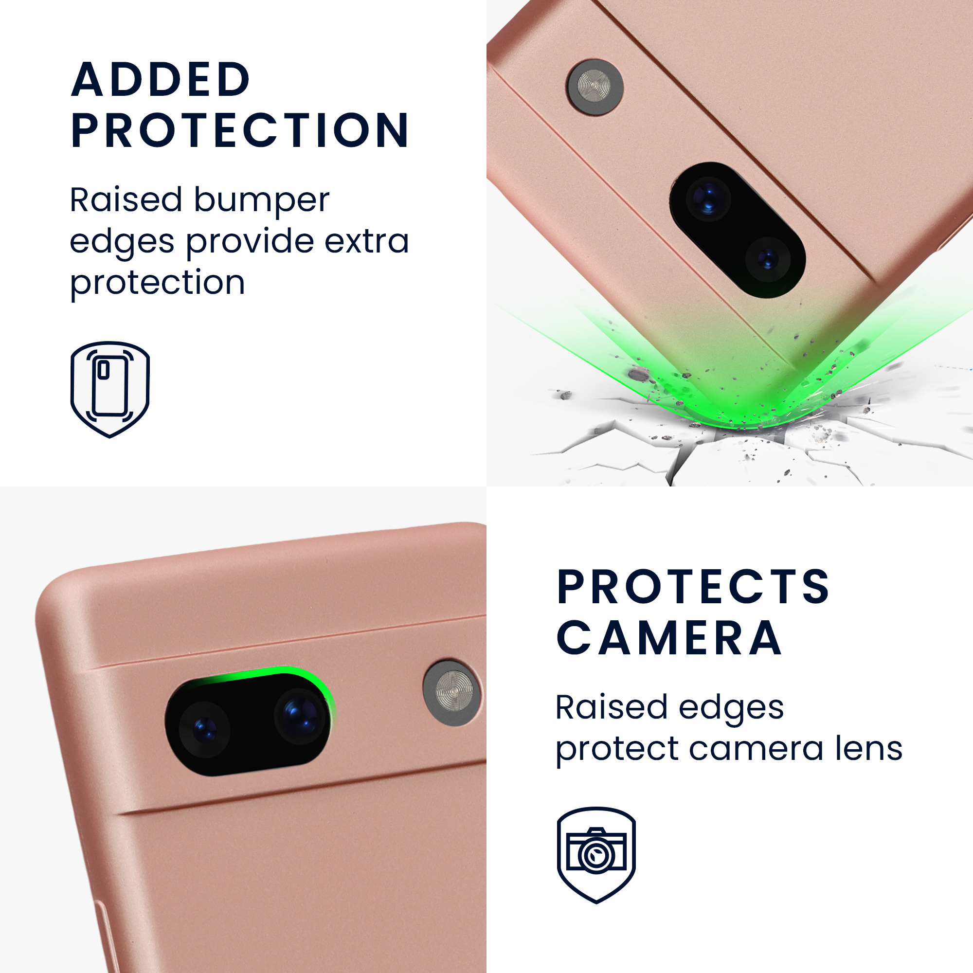 Metalický kryt kwmobile Google Pixel 7a - Metallic Rose Gold