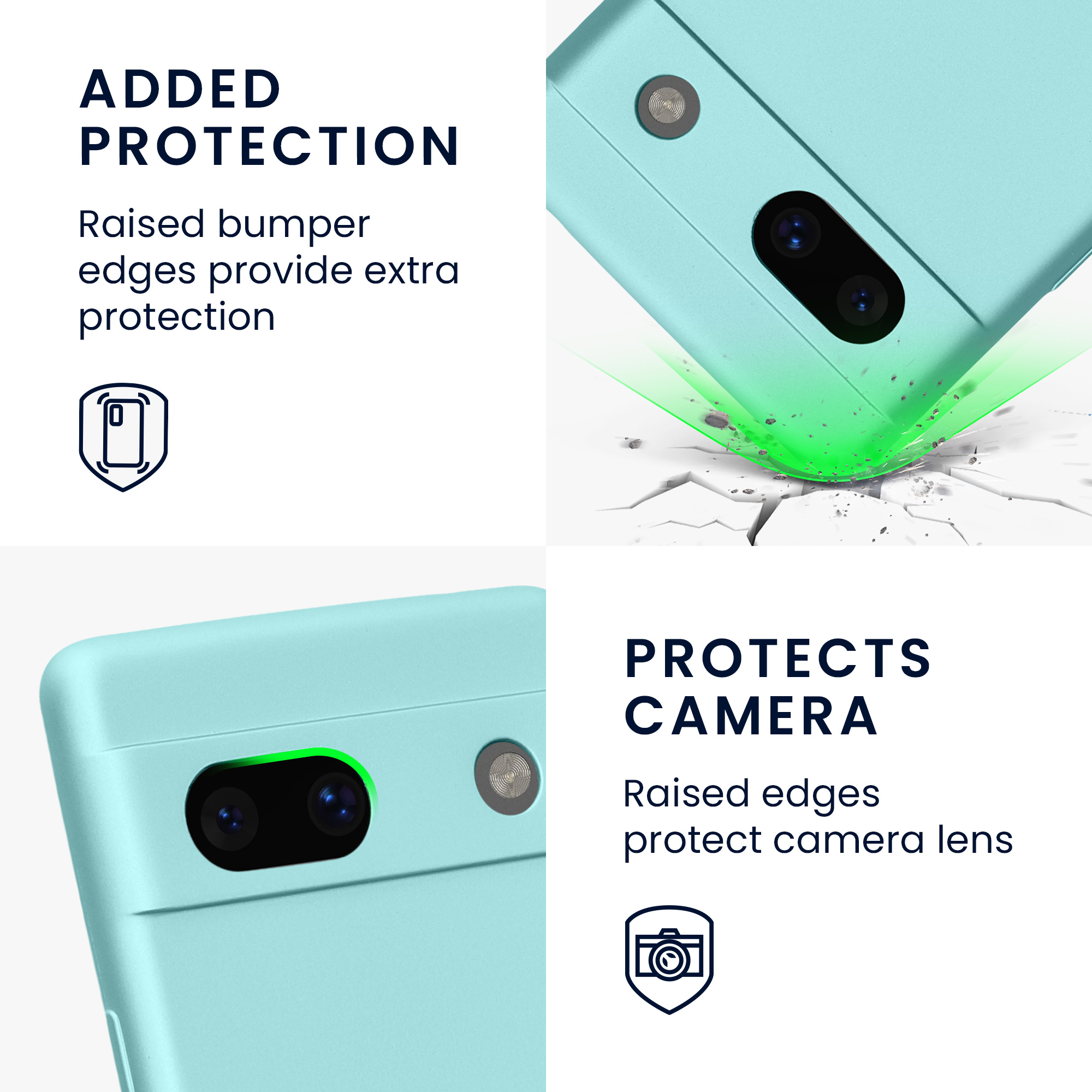 Metalický kryt kwmobile Google Pixel 7a - Metallic Mint Green