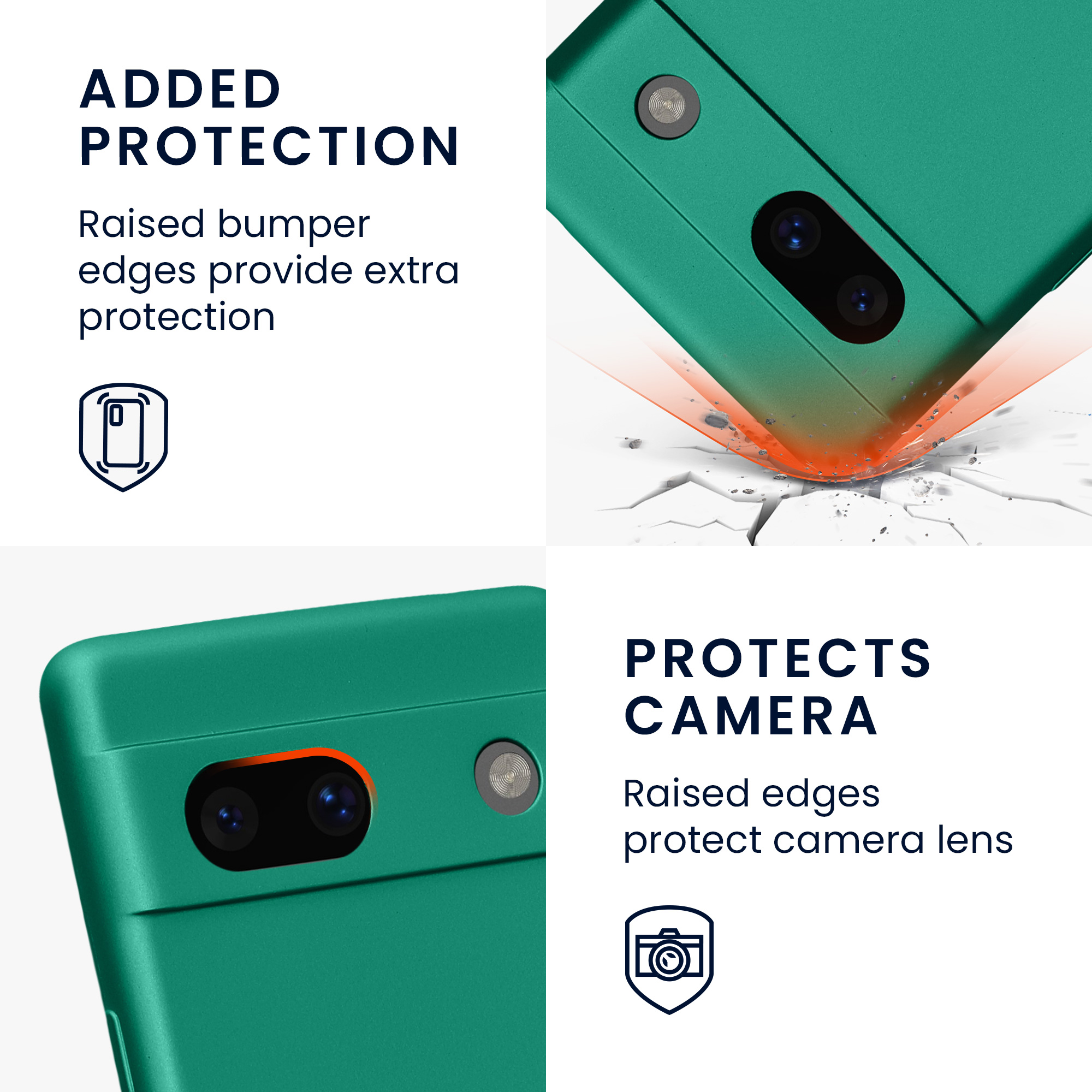 Metalický kryt kwmobile Google Pixel 7a - Dark Metallic Green