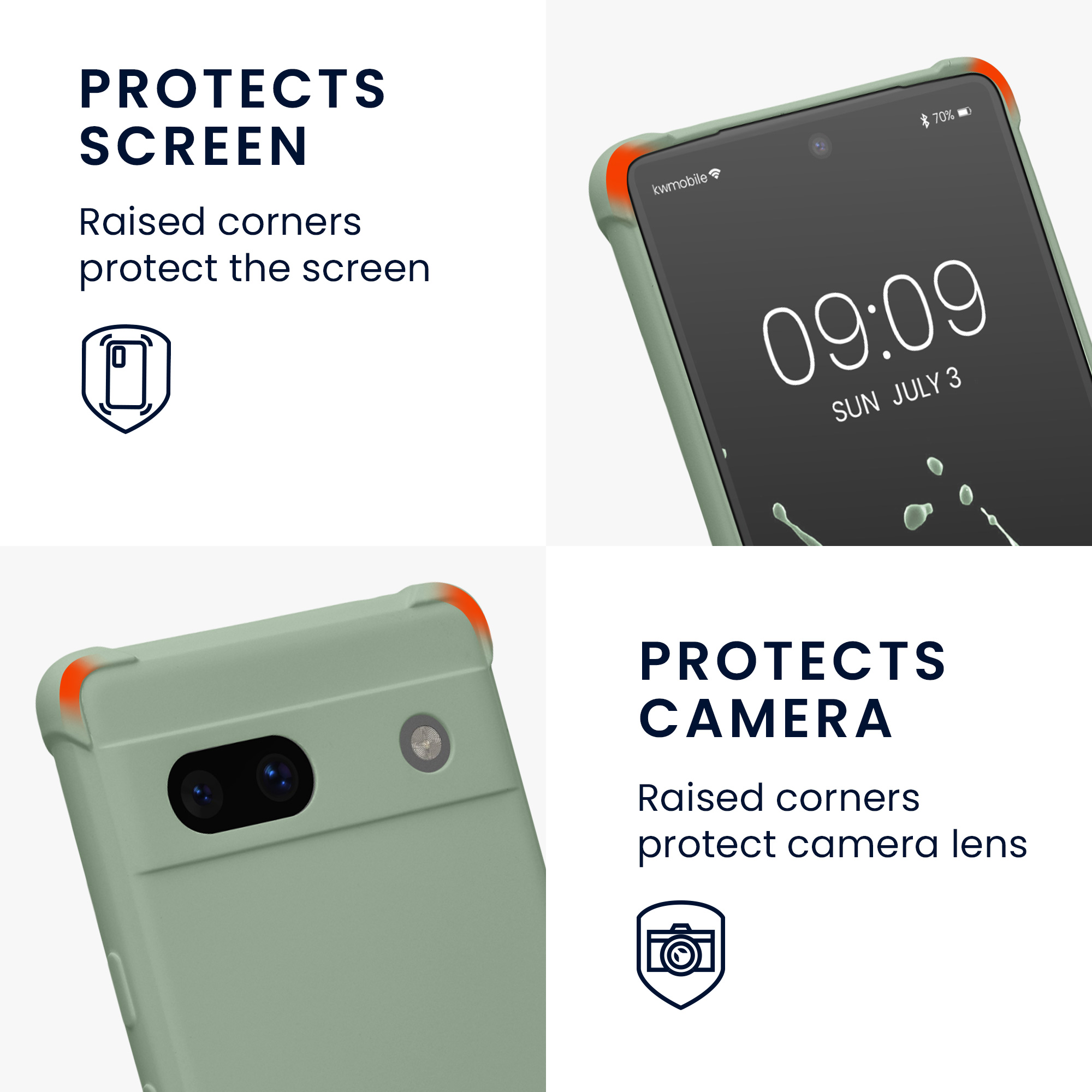 Crossbody kryt kwmobile Google Pixel 7a - Gray Green