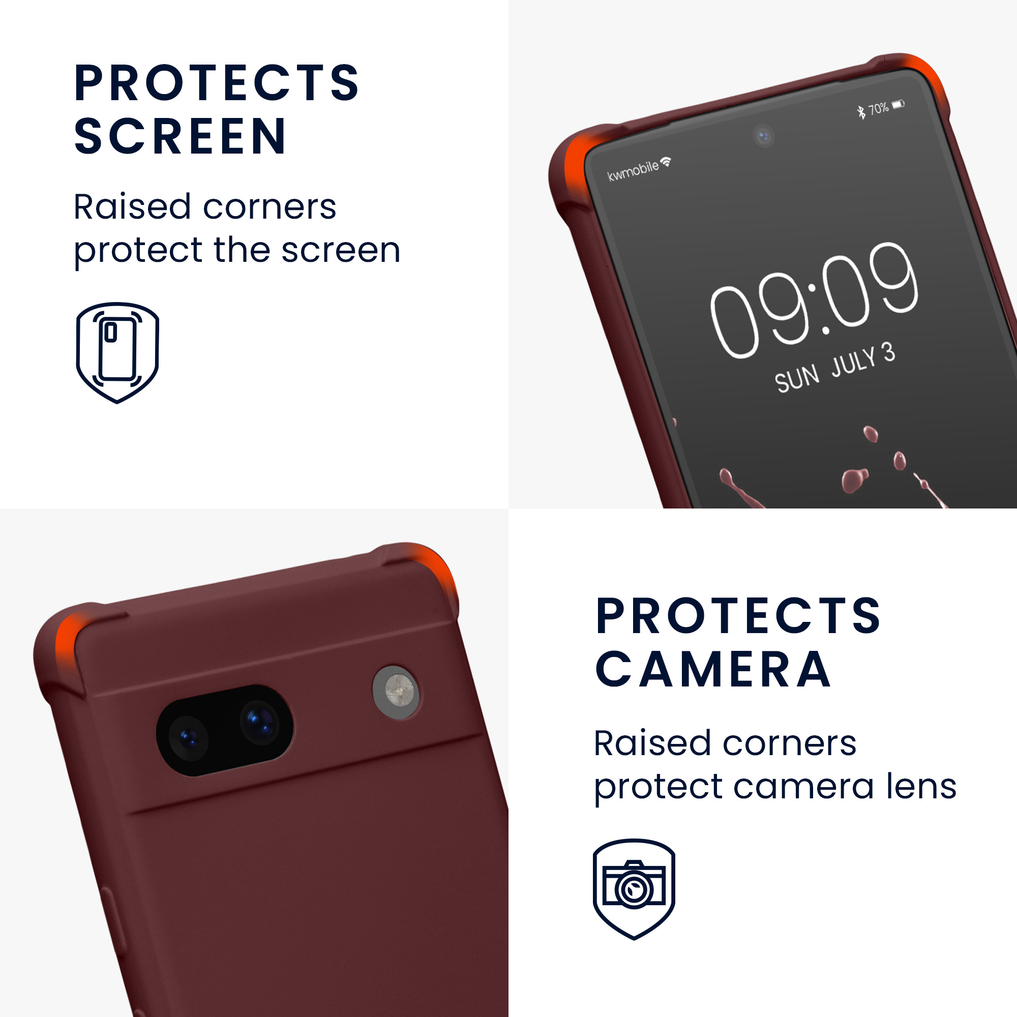 Crossbody kryt kwmobile Google Pixel 7a - vínově fialový