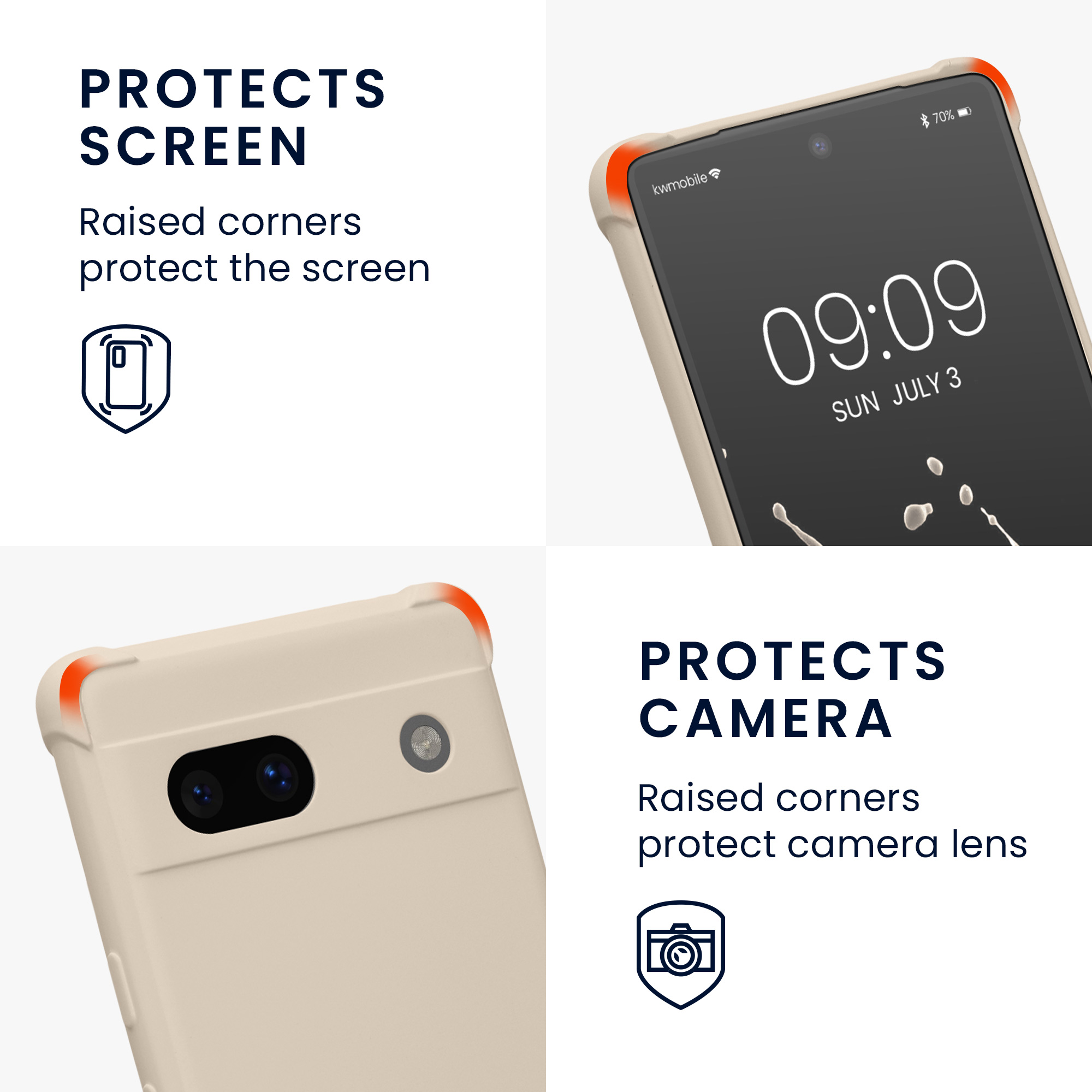 Crossbody kryt kwmobile Google Pixel 7a - krémový