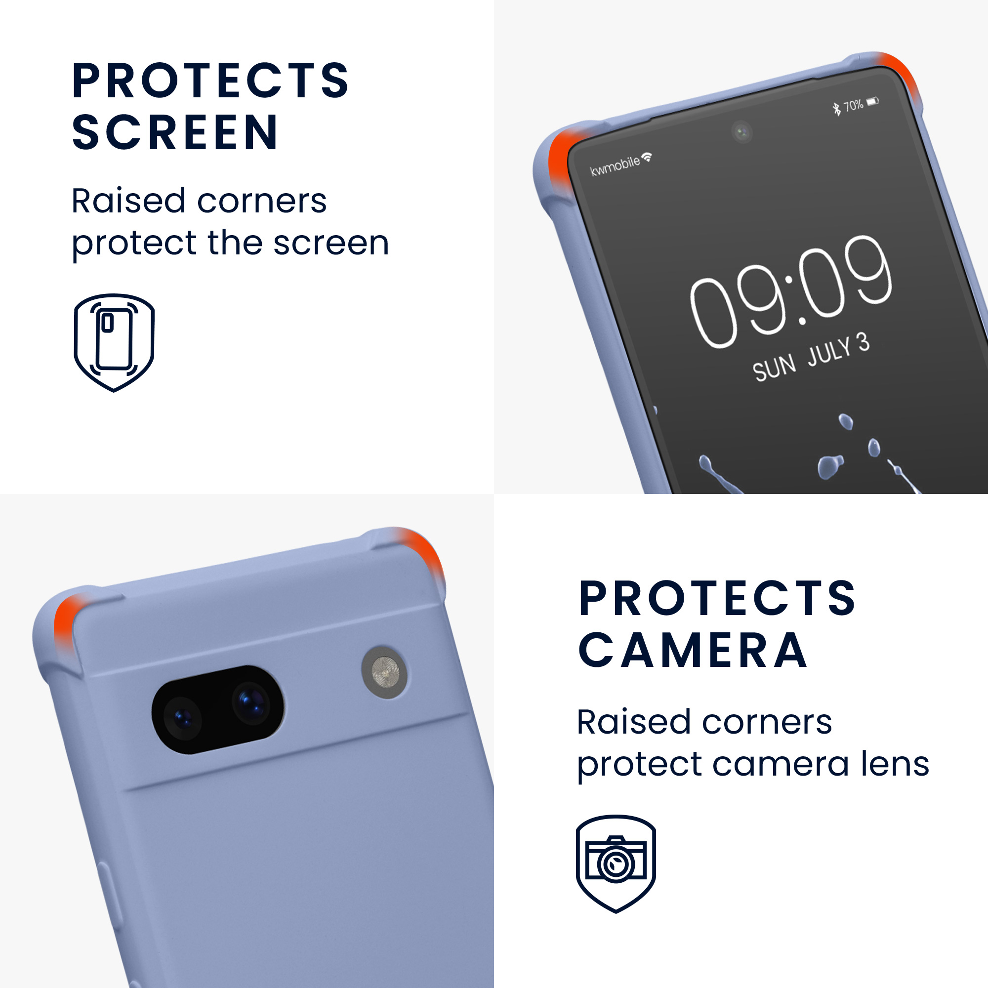 Crossbody kryt kwmobile Google Pixel 7a - levandulový