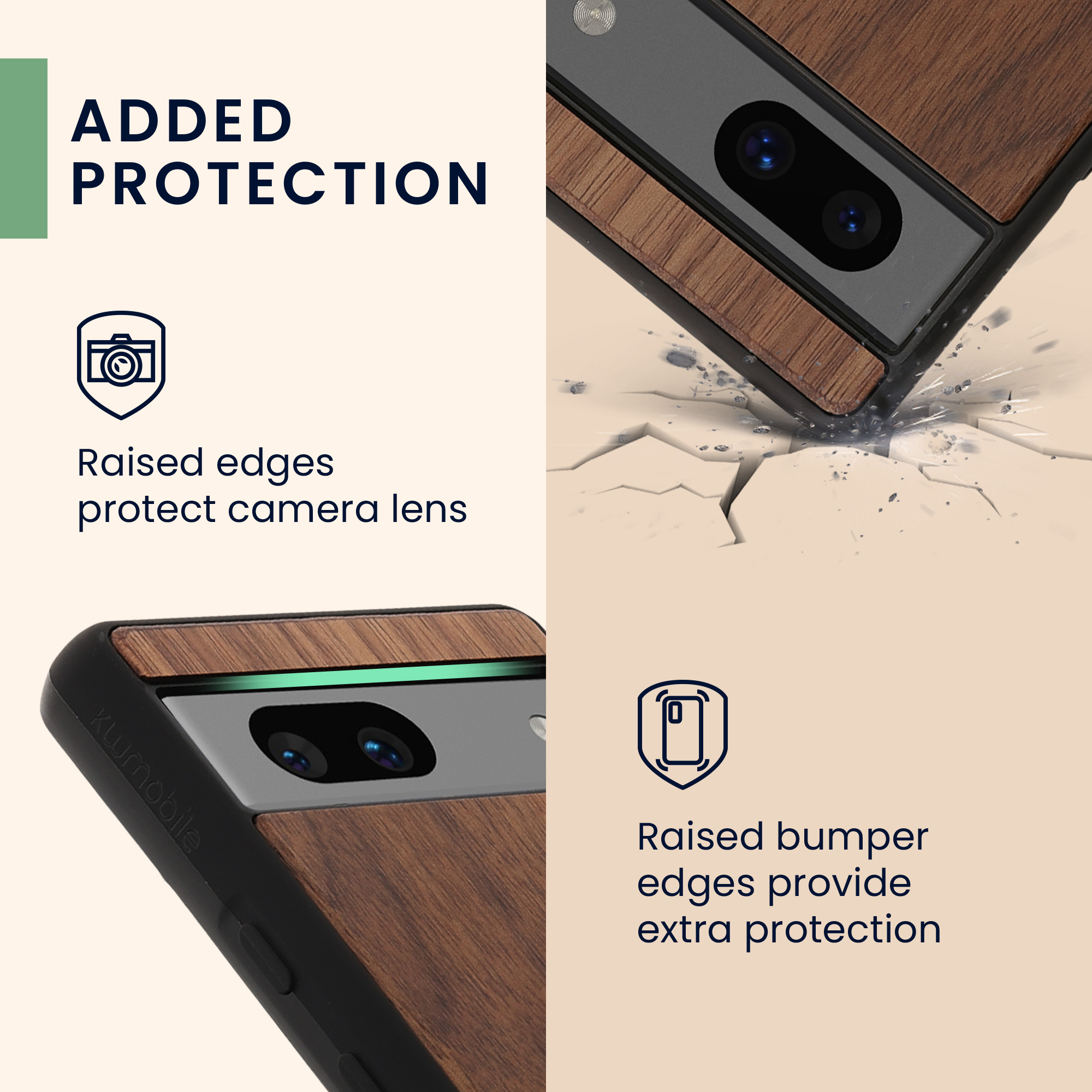 Dřevěný kryt kwmobile Google Pixel 7a - Hard Cover in Dark Brown