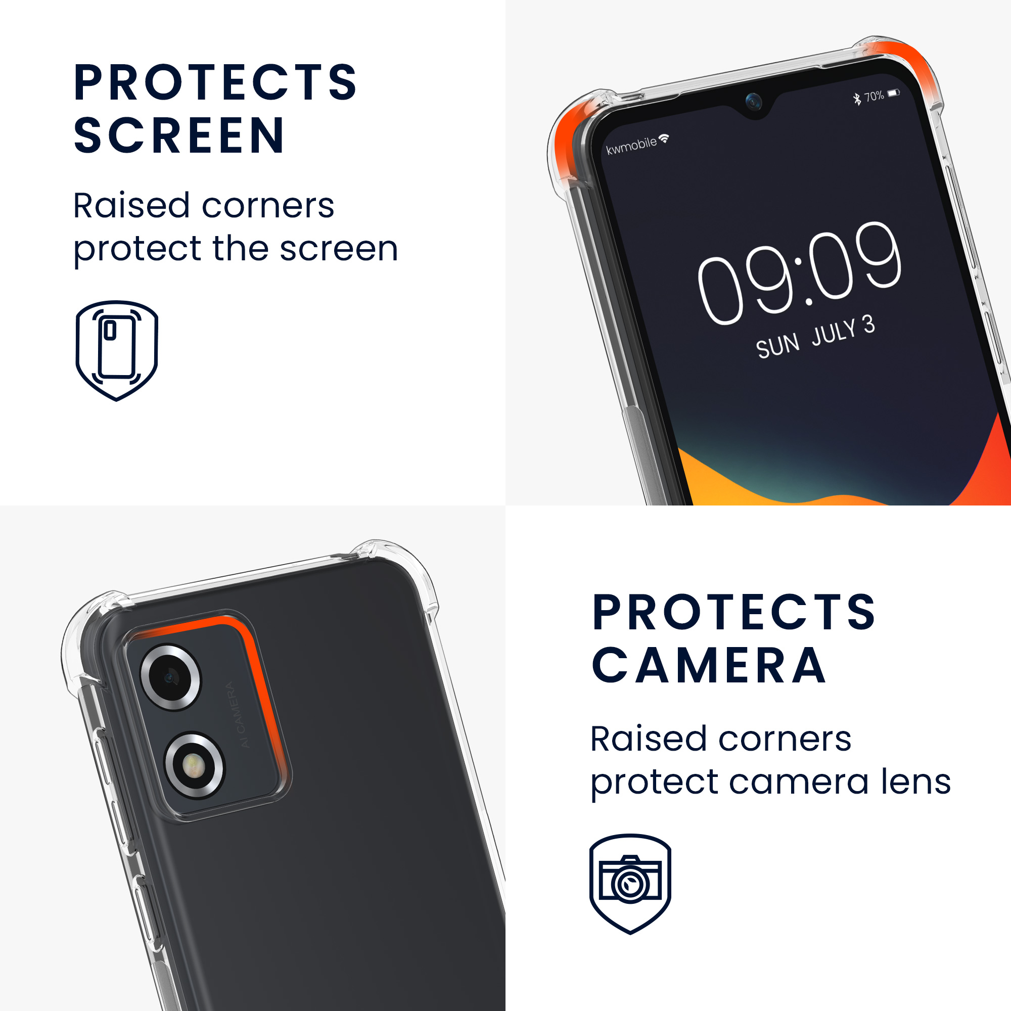 Kryt s popruhem kwmobile pro Motorola Moto E13 - Černá / transparentní