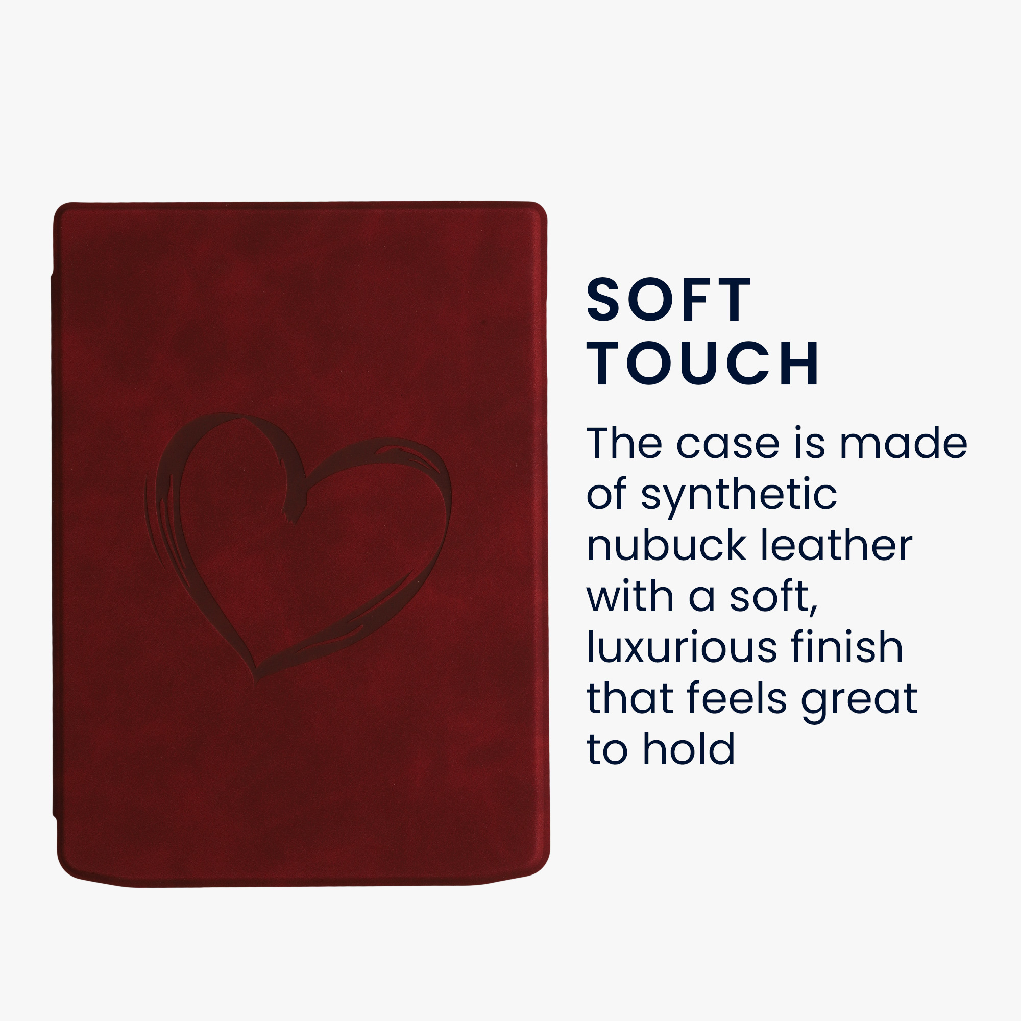 Pouzdro na čtečku kwmobile pro Pocketbook InkPad 4 / Color 3 / Color… - Brushed Heart Dark Red
