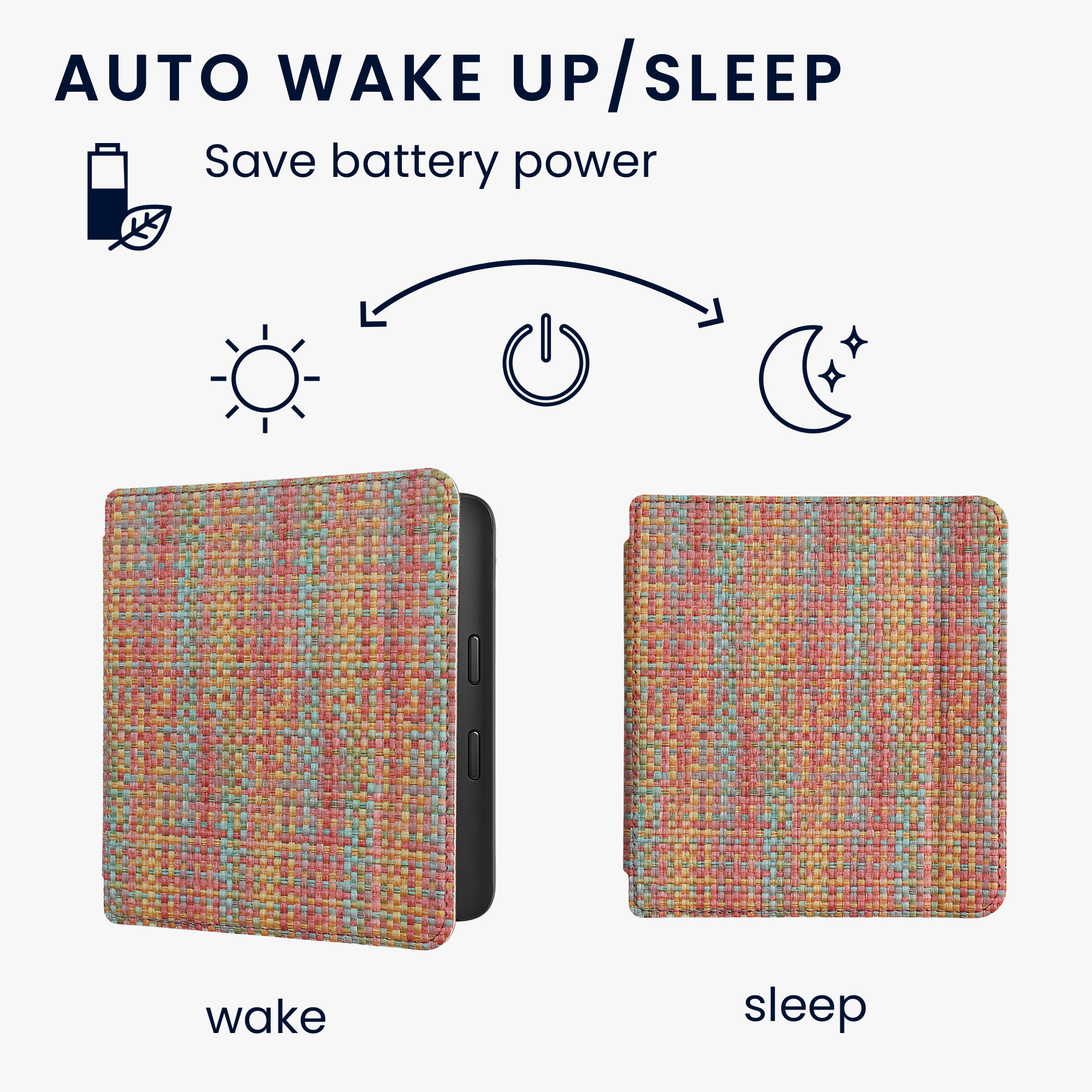 Obal pro Kobo Libra 2 kwmobile - motiv barevný žlutá / červená / zelená