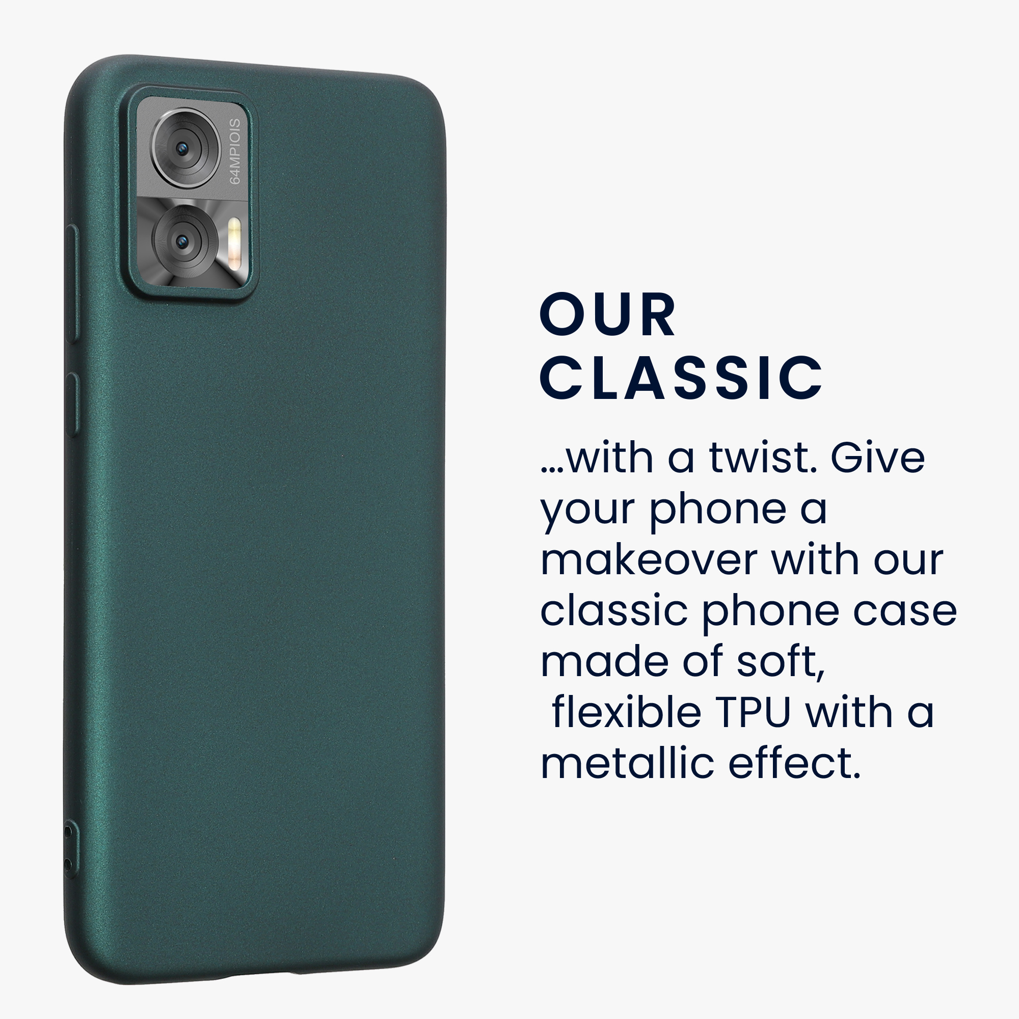 Tenký metalický TPU silikonový kryt pro Motorola Edge 30 Neo kwmobile ‑ metalická petrolejová