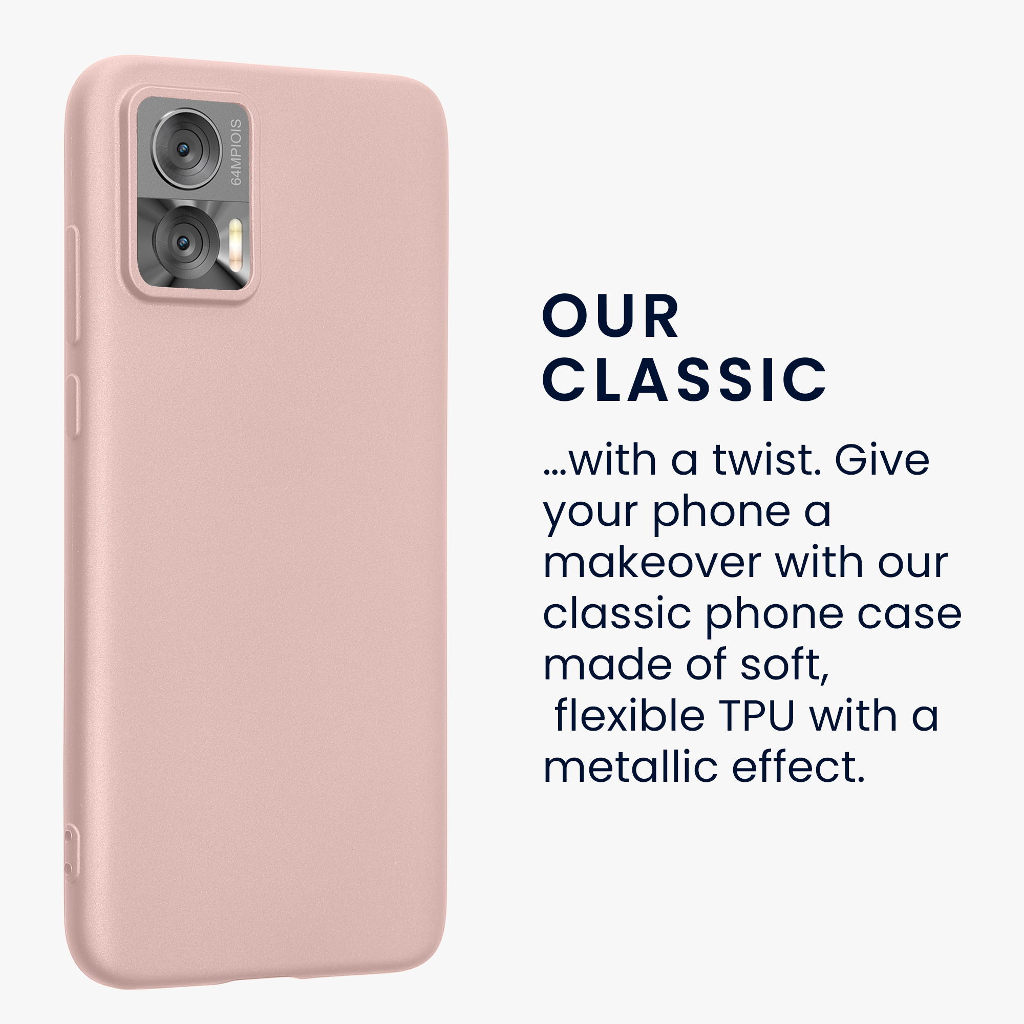 Pouzdro pro Motorola Edge 30 Neo kwmobile tenké metalické silikonové - metalická růžové zlato
