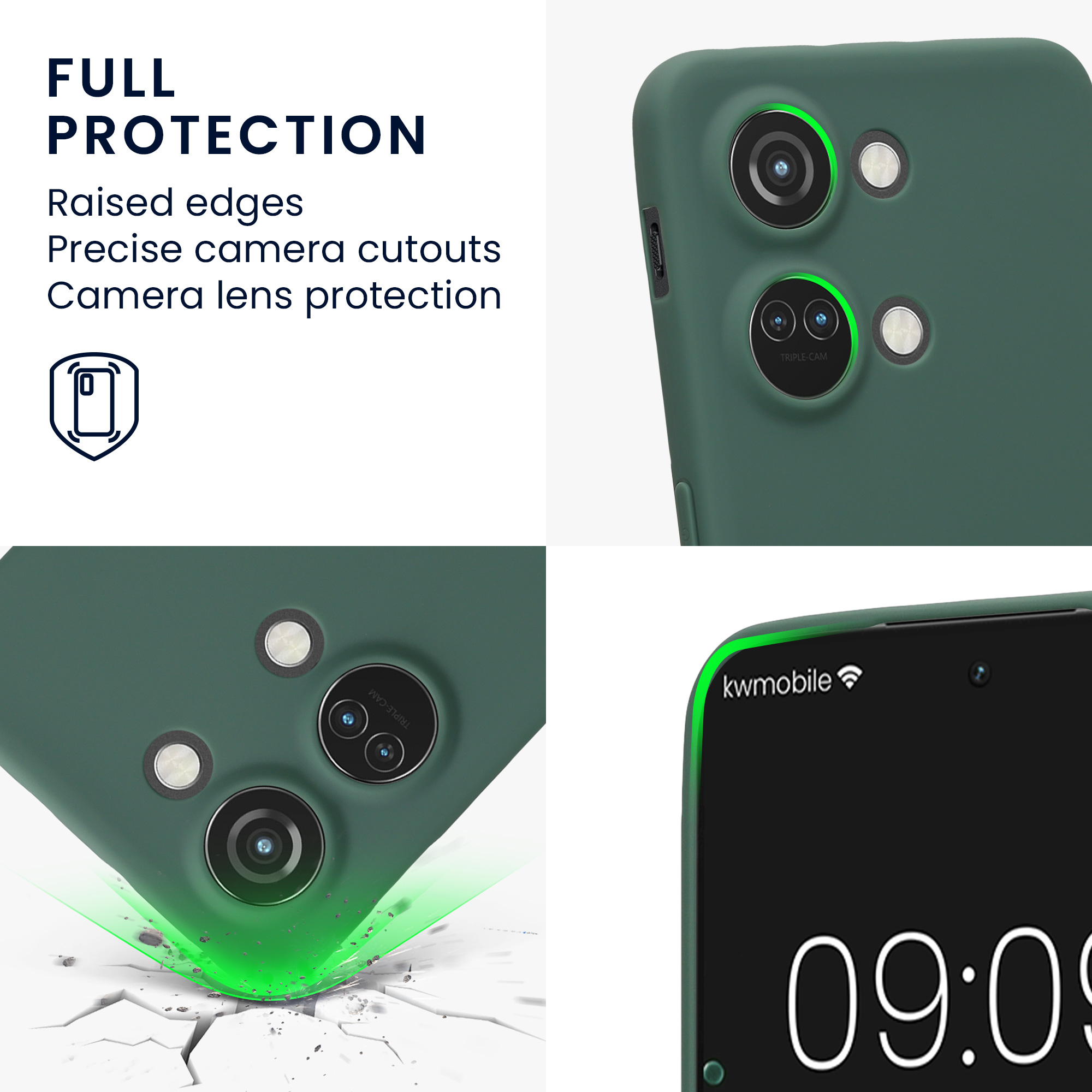 Pouzdro pro OnePlus Nord 3 5G kwmobile tenké TPU - lesní zelená