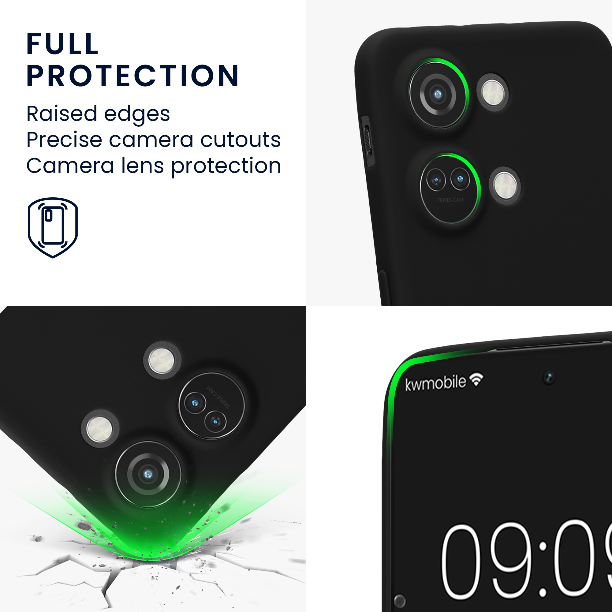Tenký matný TPU kryt pro OnePlus Nord 3 5G kwmobile ‑ matná černá
