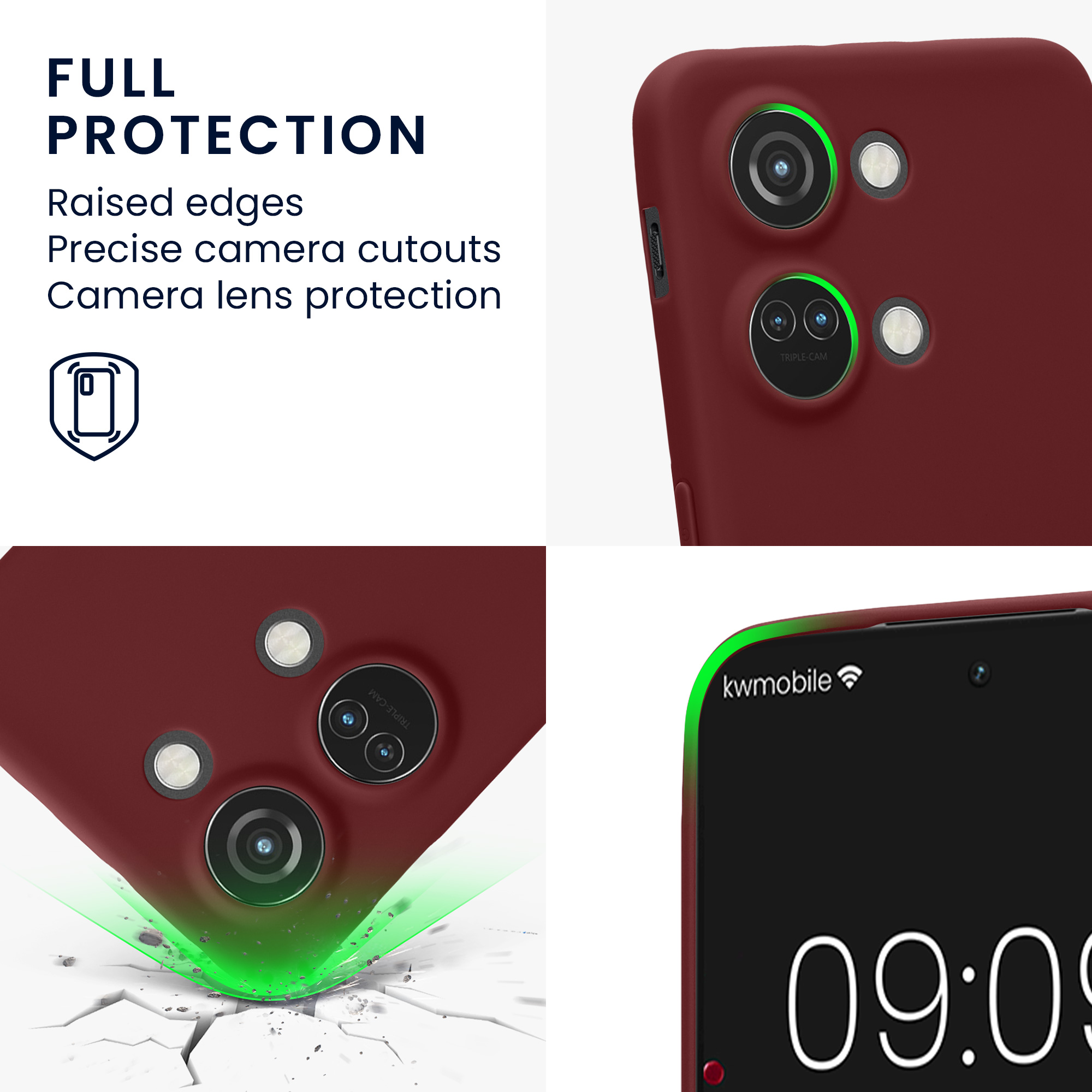 Kwmobile Silikonový kryt OnePlus Nord 3 5G bordeaux fialová