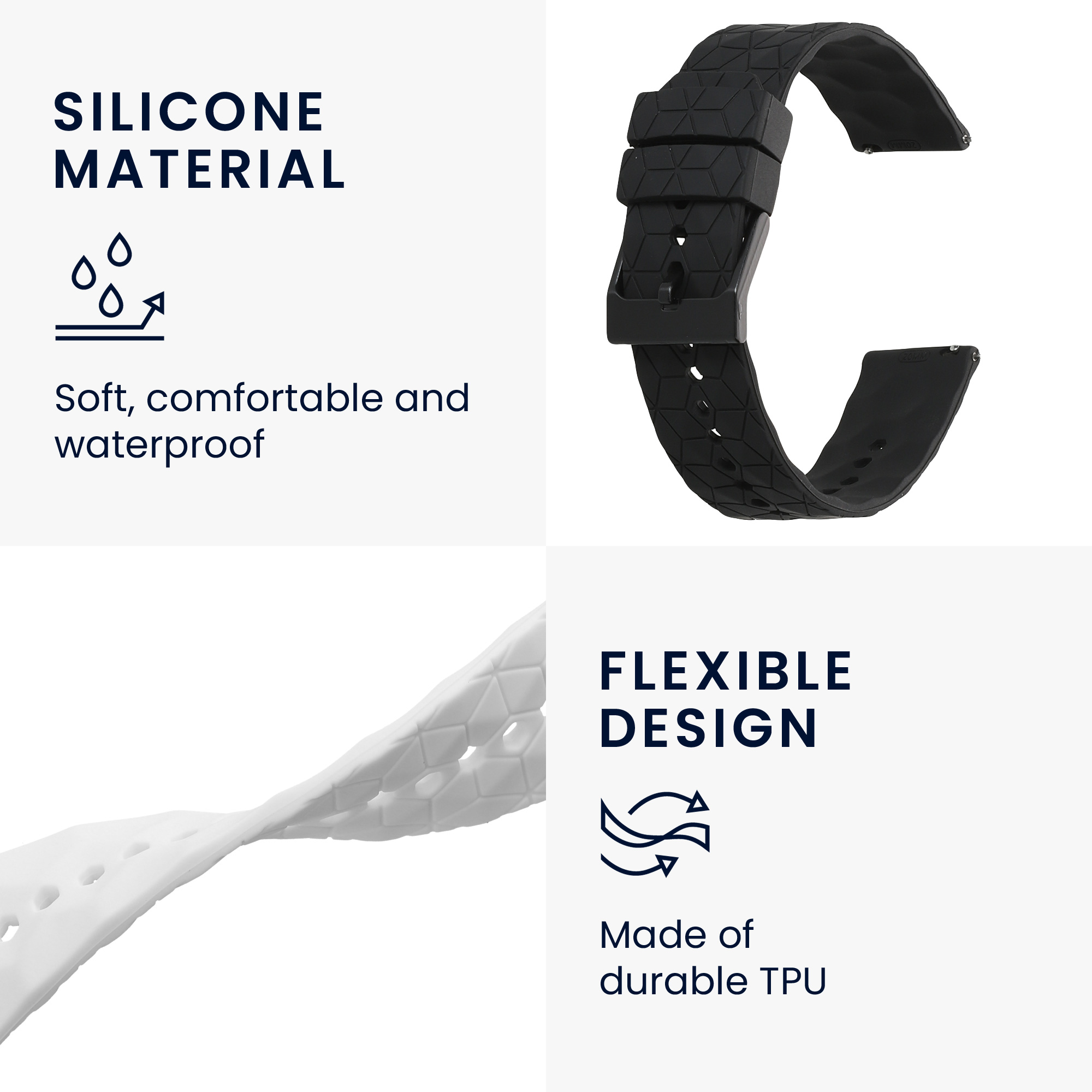 Řemínek k hodinkám COROS PACE 2 / APEX (42mm) kwmobile - černá / bílá