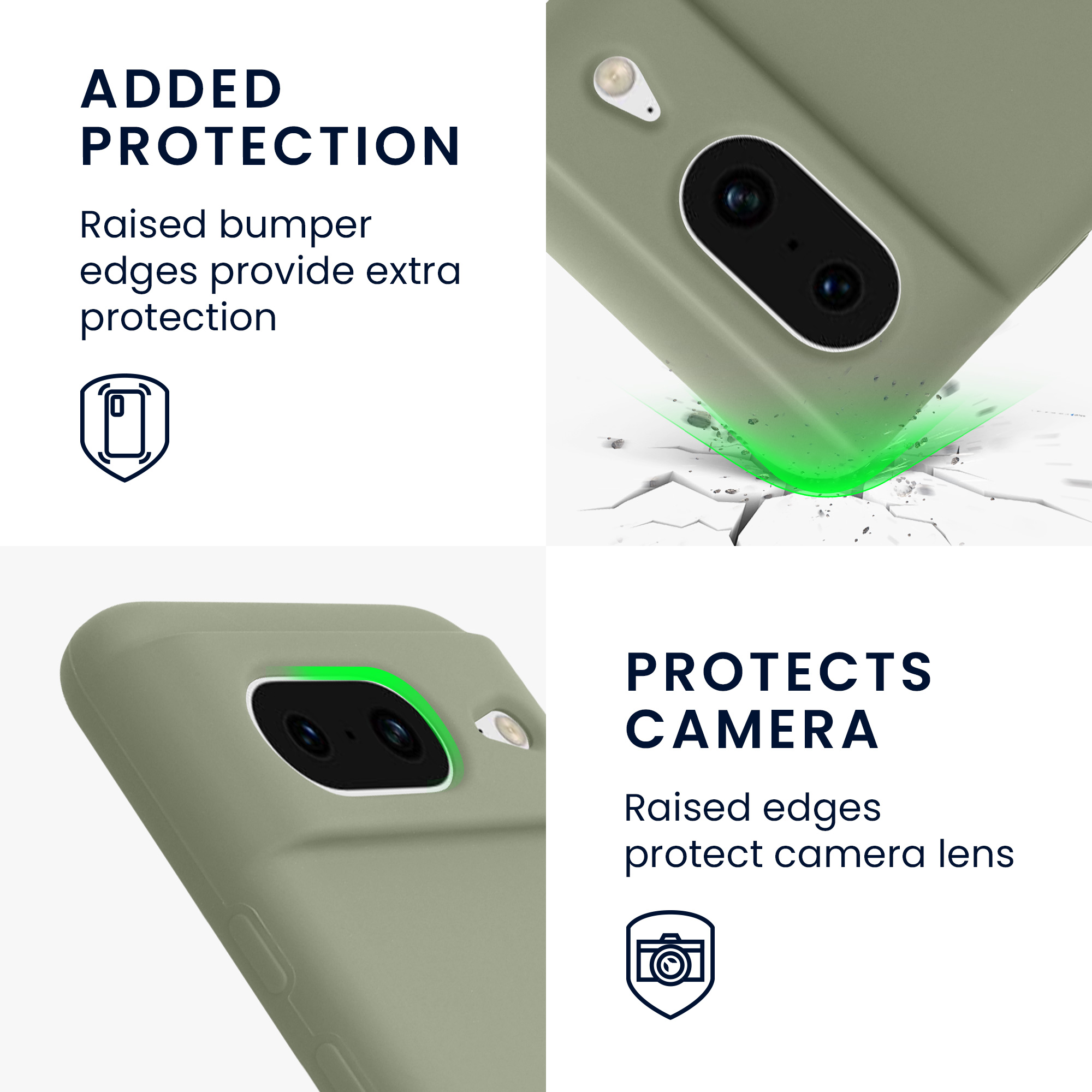 TPU kryt kwmobile Google Pixel 8 - Gray Green
