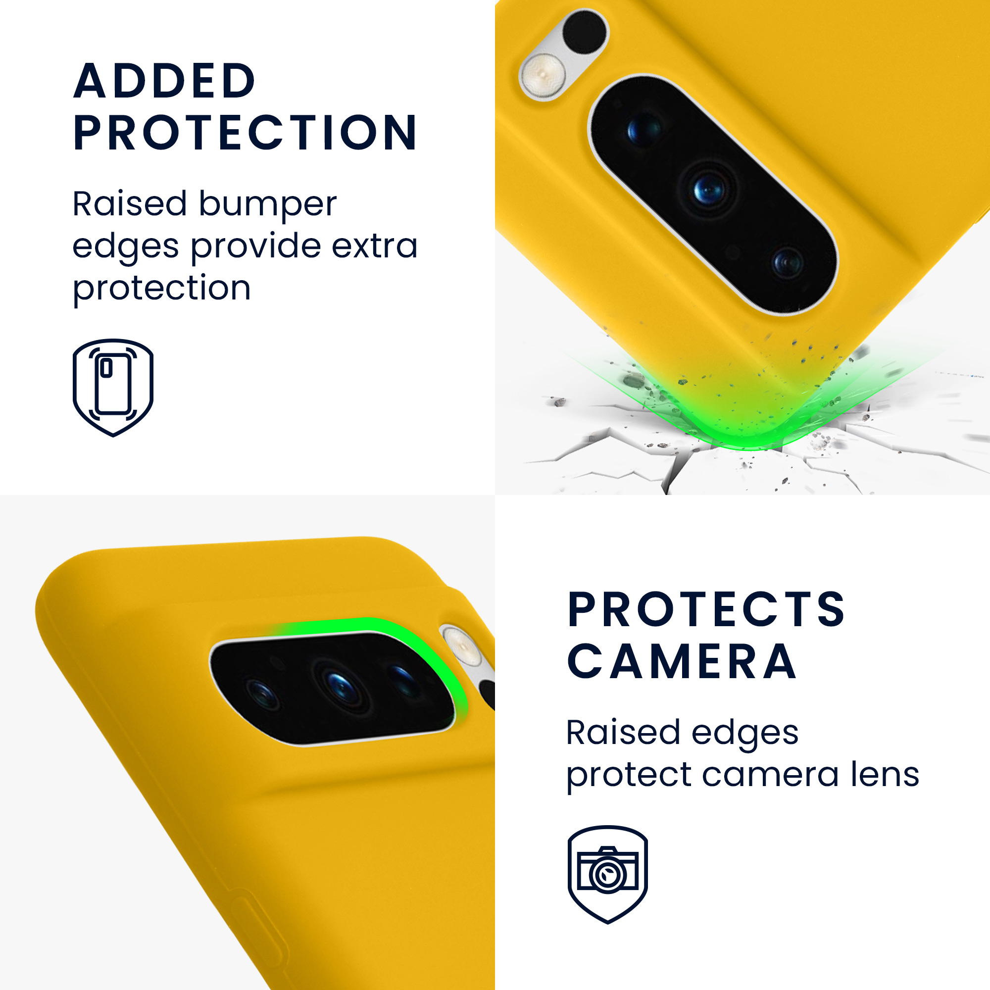 Pouzdro pro Google Pixel 8 Pro kwmobile silikonové - zářivě žlutá