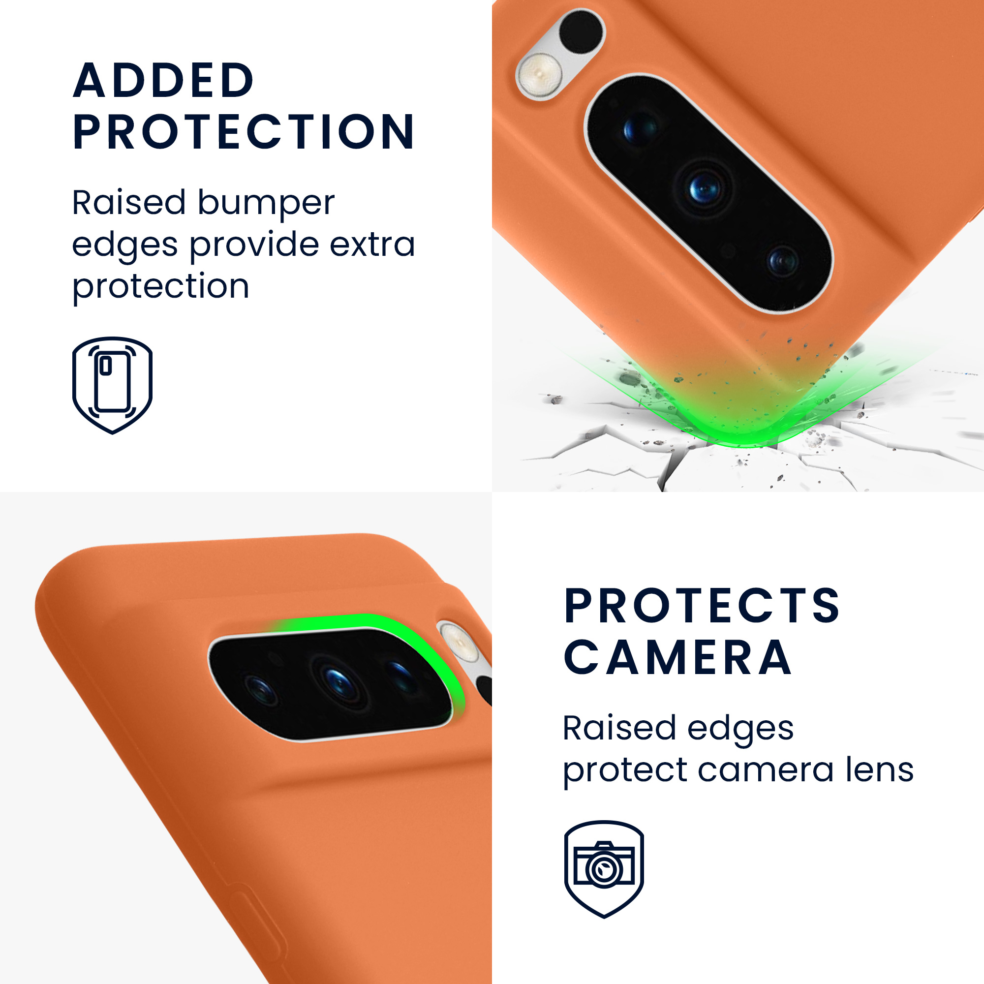TPU silikonový kryt pro Google Pixel 8 Pro, měkký povrch kwmobile ‑ teplá meruňková