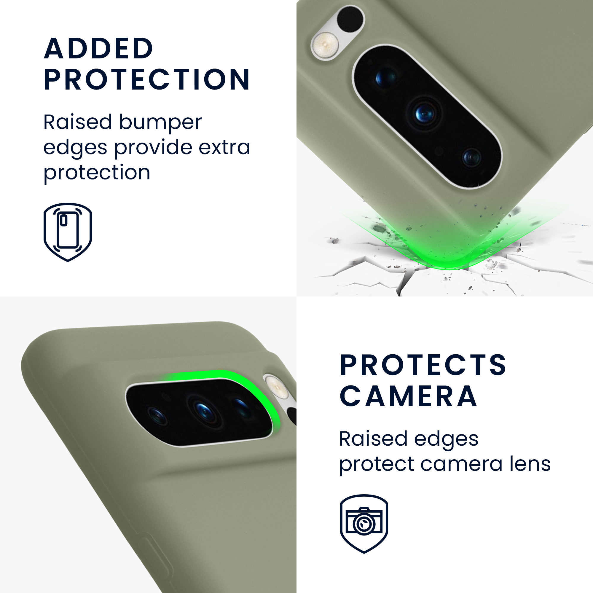 Pouzdro pro Google Pixel 8 Pro kwmobile silikonové - šedozelená