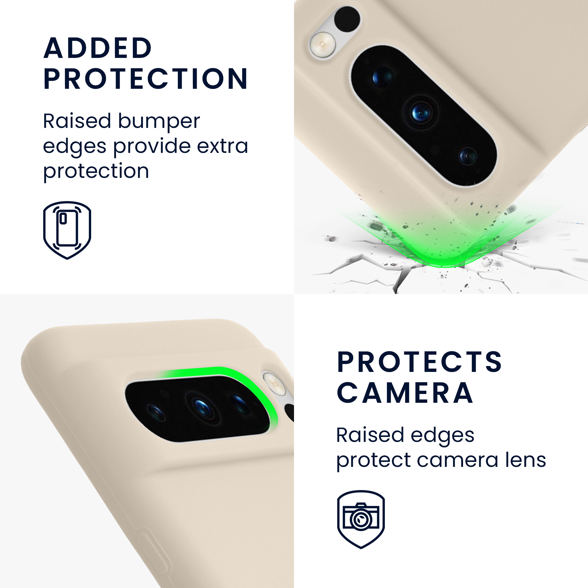 Pouzdro pro Google Pixel 8 Pro kwmobile silikonové - krémová