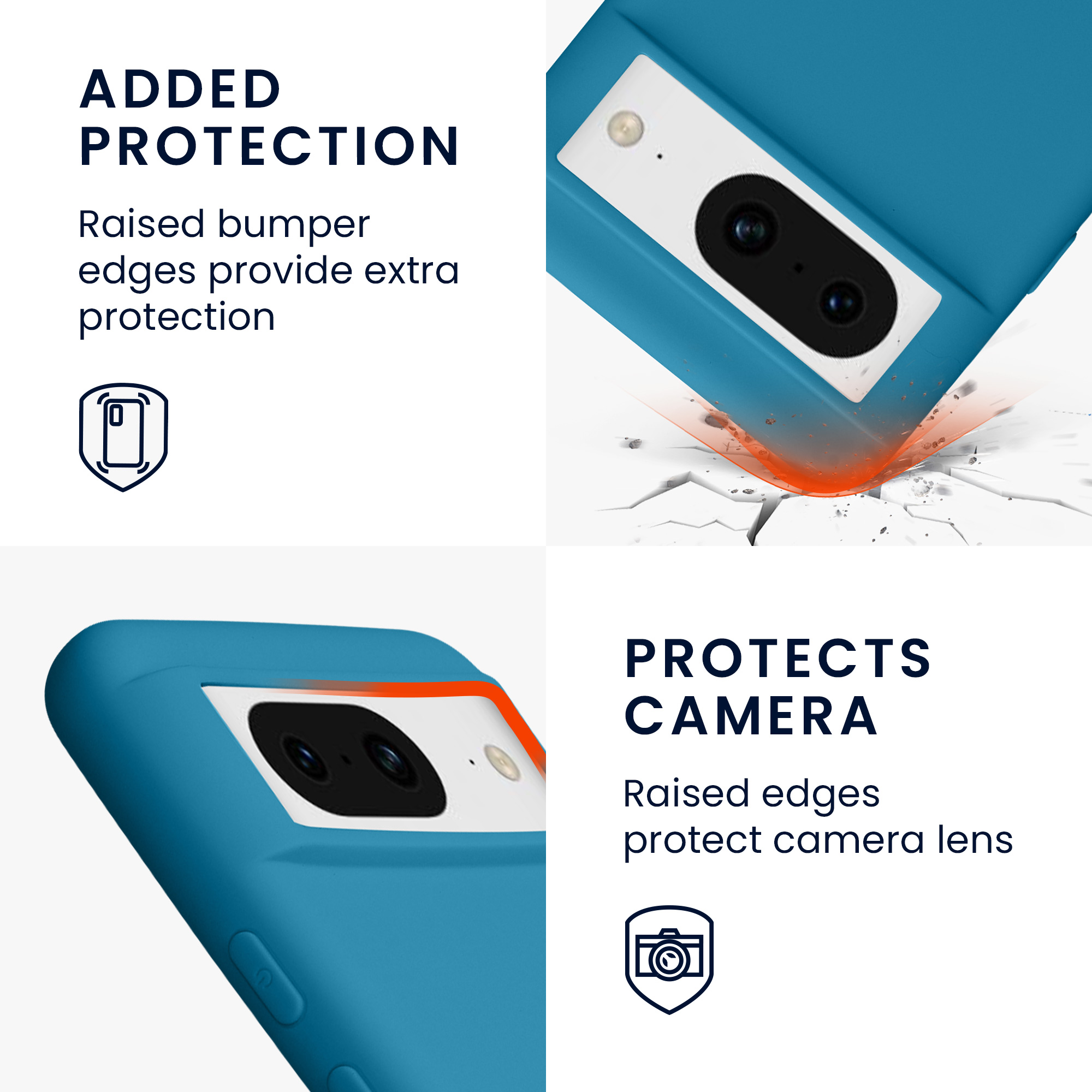 TPU kryt pro Google Pixel 8, nárazuvzdorný, pro bezdrátové nabíjení kwmobile ‑ karibská modrá