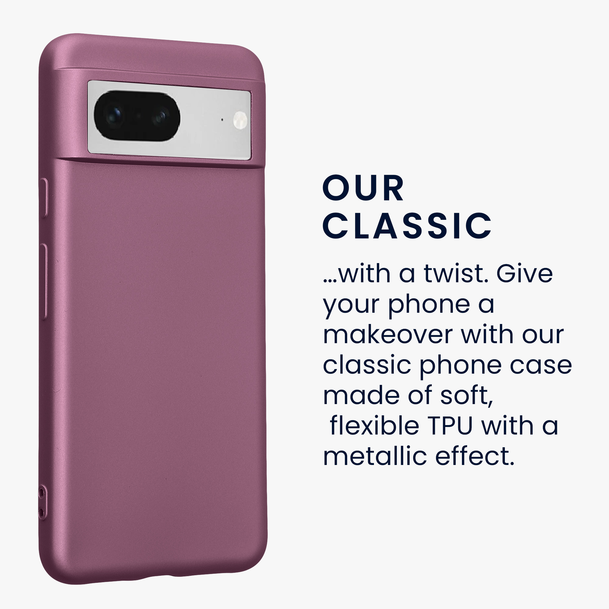 Pouzdro pro Google Pixel 8 kwmobile tenké metalické silikonové - metalická levandulová