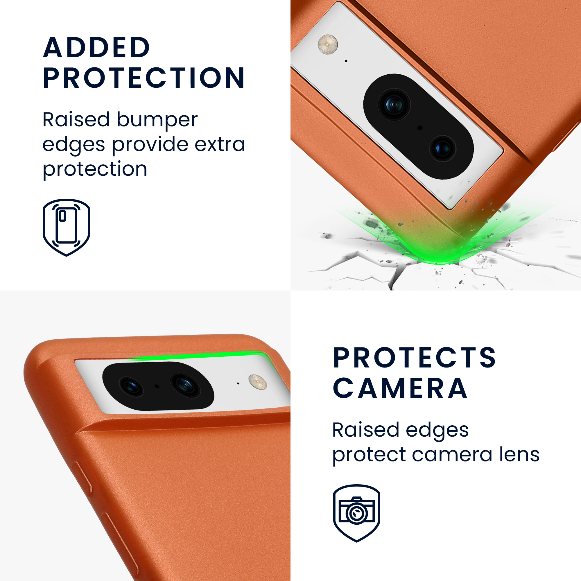 Pouzdro pro Google Pixel 8 kwmobile tenké metalické silikonové - metalická oranžová