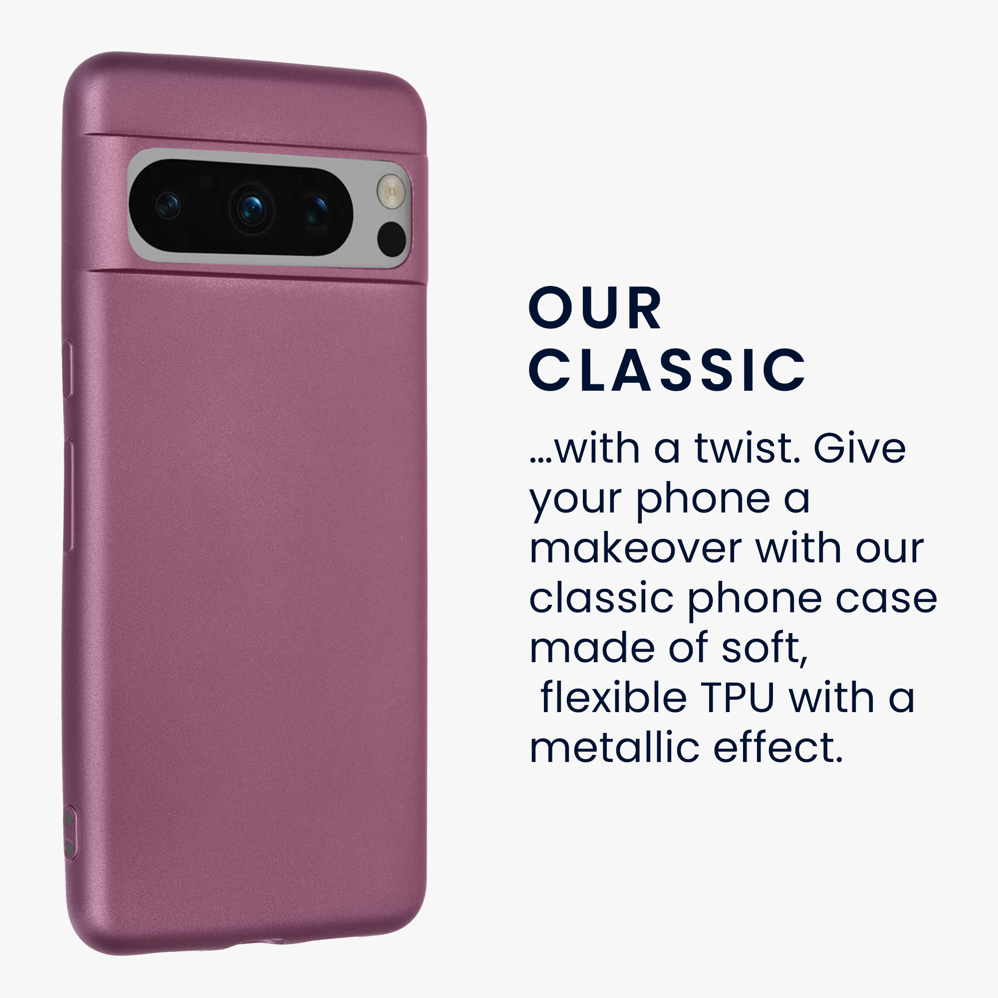 Pouzdro pro Google Pixel 8 Pro kwmobile tenké metalické silikonové - metalická levandulová