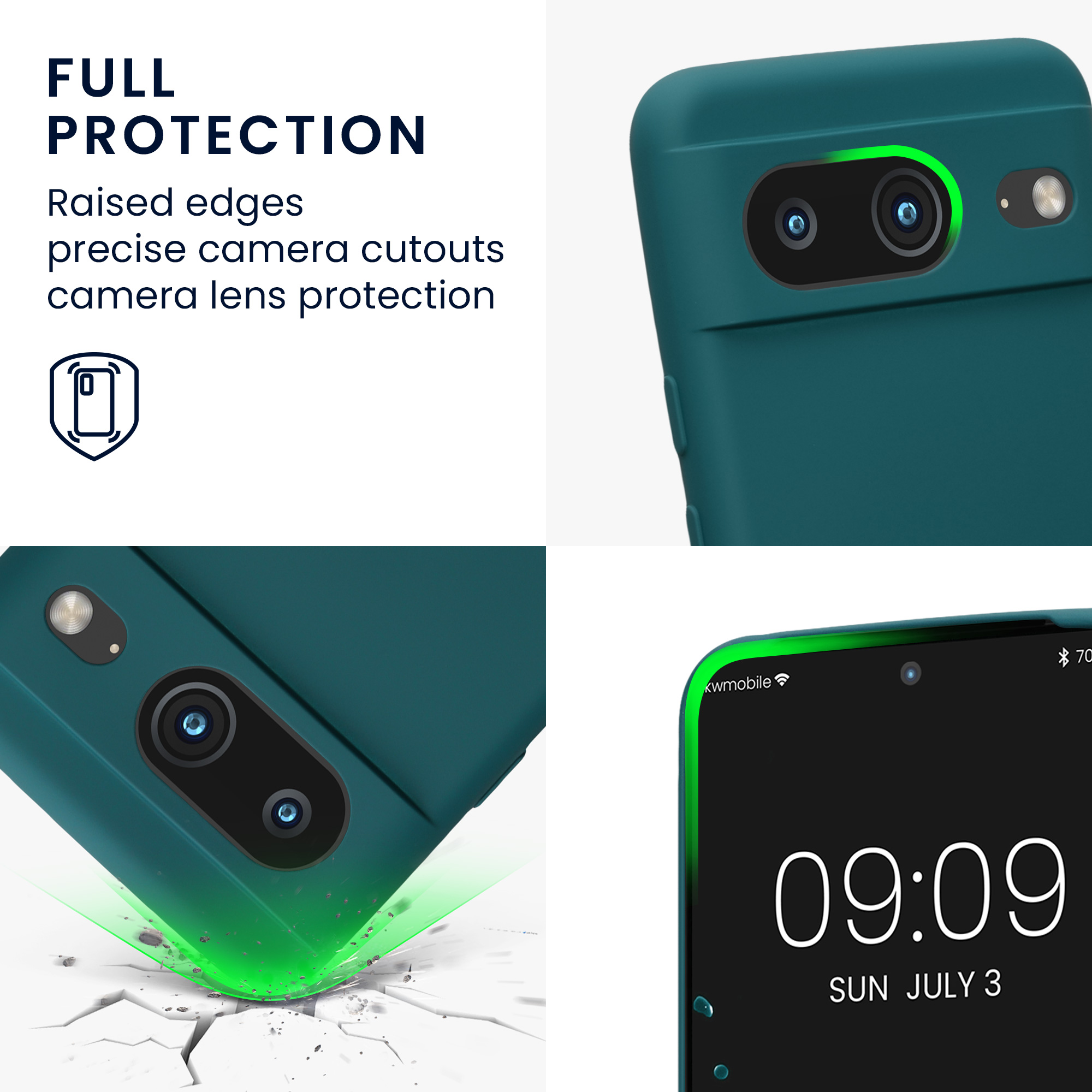 Pouzdro pro Google Pixel 8 kwmobile tenké TPU - matná petrolejová