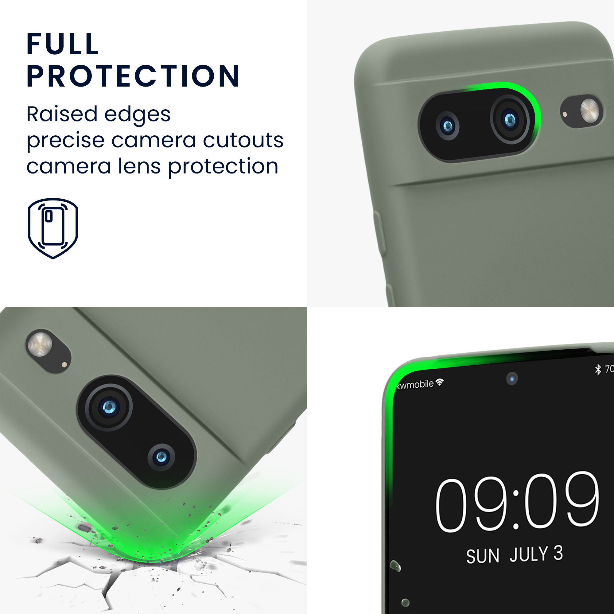 Kryt na mobil kwmobile pro Google Pixel 8 - Gray Green