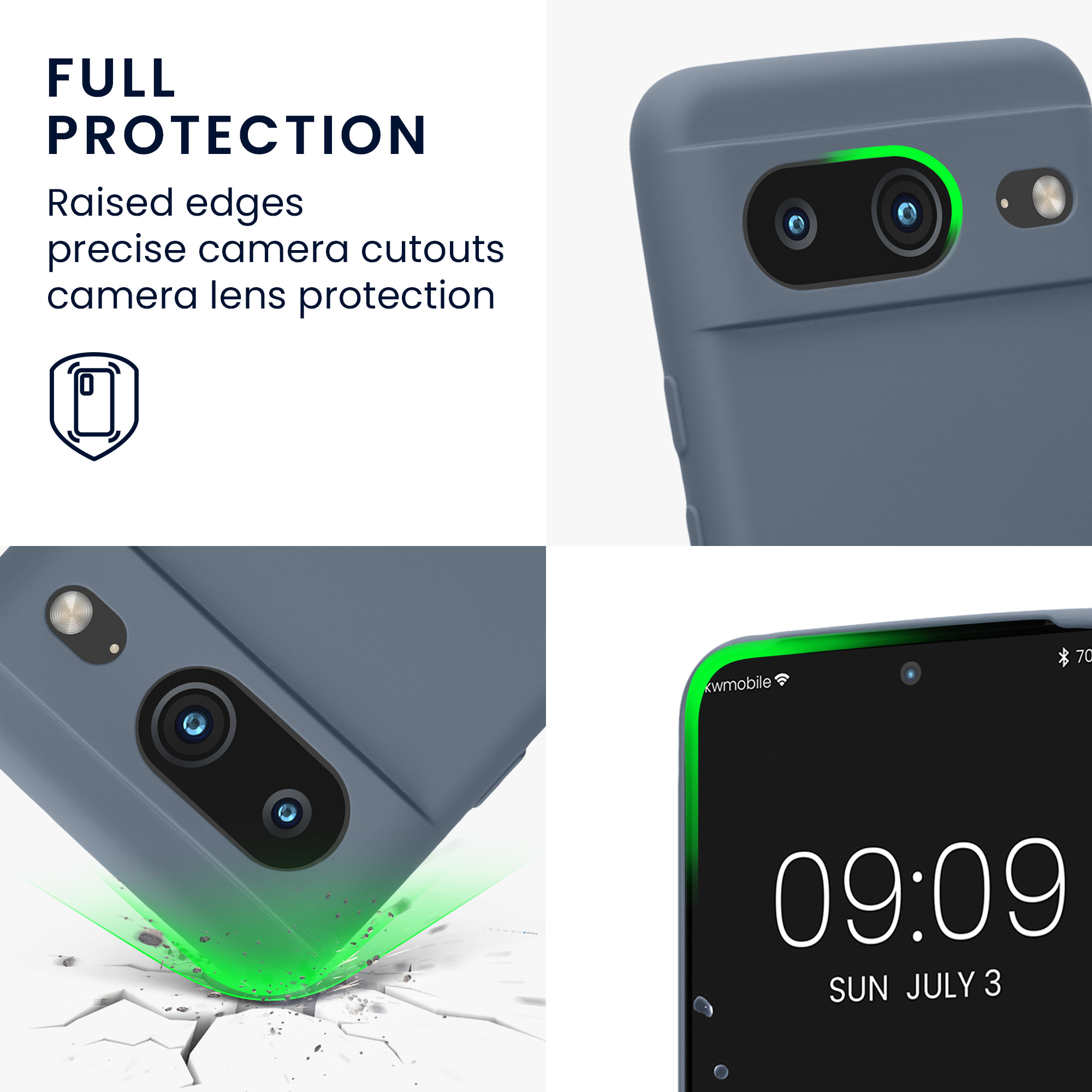TPU kryt kwmobile Google Pixel 8 - Blue Grey