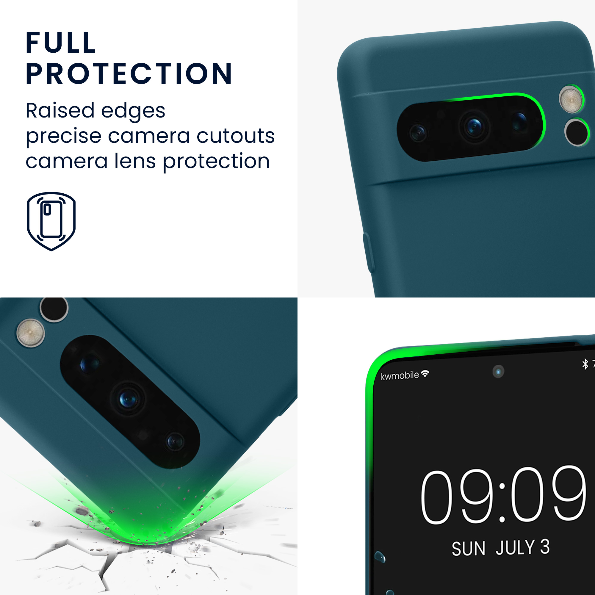 Pouzdro pro Google Pixel 8 Pro kwmobile tenké TPU - matná petrolejová