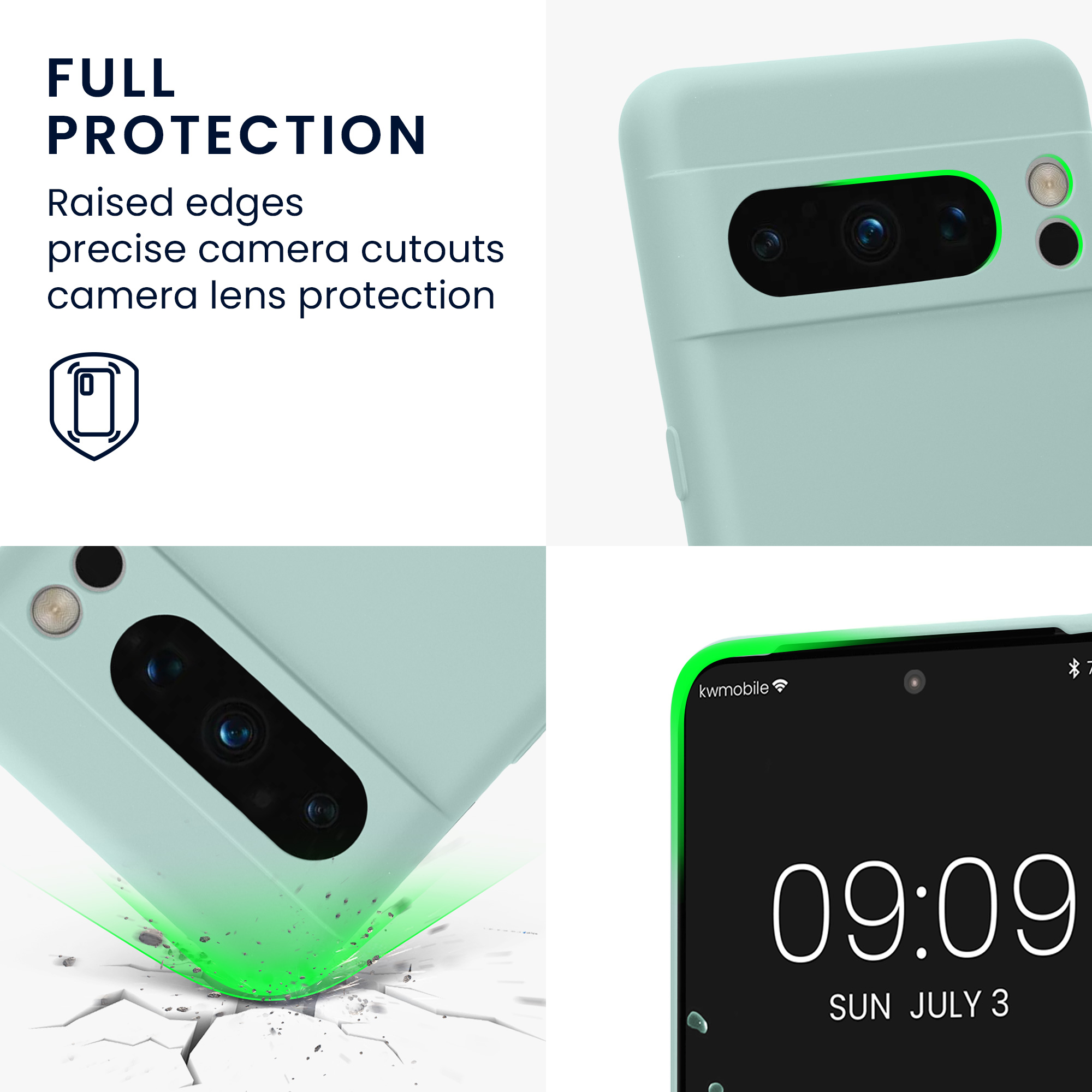 Pouzdro pro Google Pixel 8 Pro kwmobile tenké TPU - světle mátová