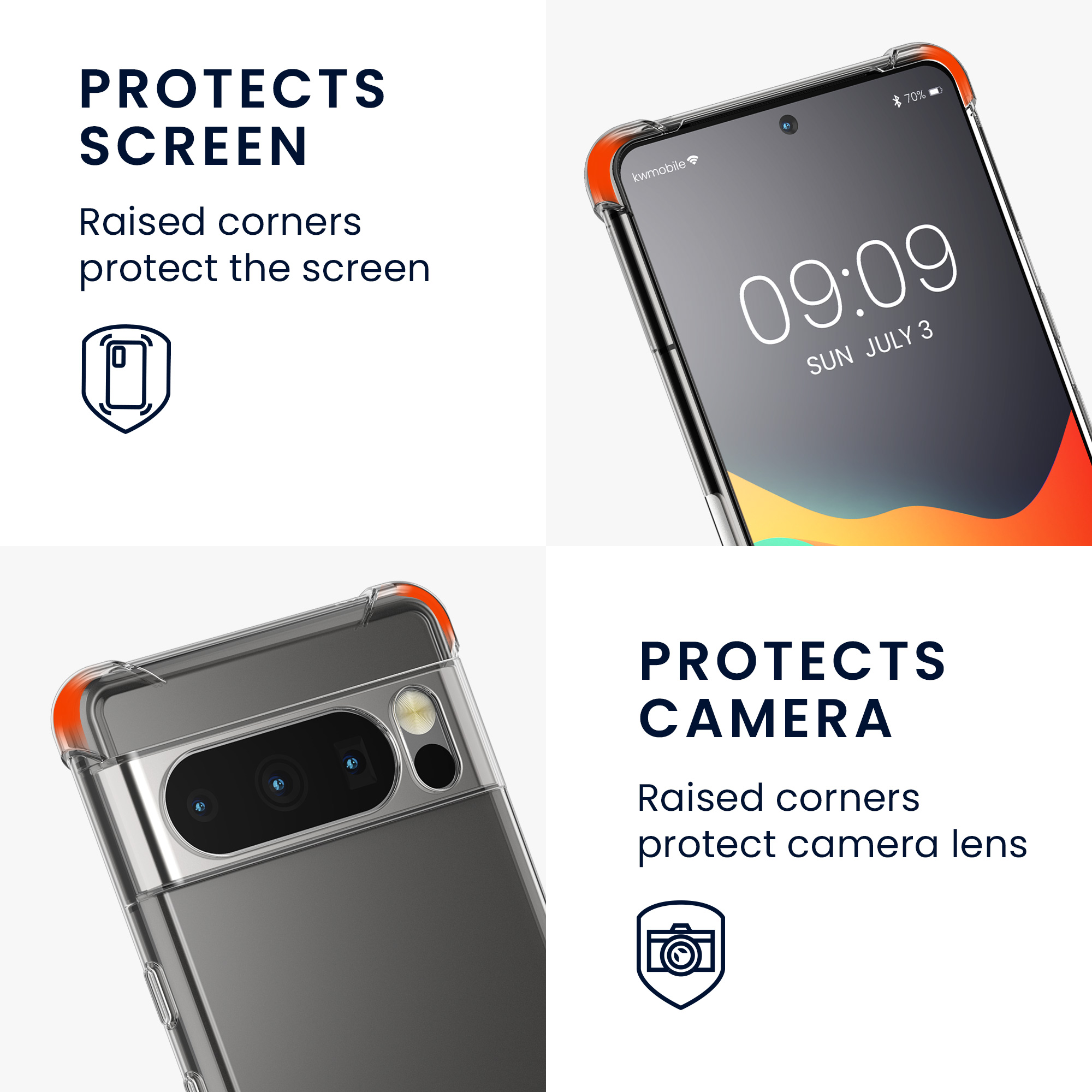 Pouzdro s popruhem (crossbody) pro Google Pixel 8 Pro kwmobile TPU - černá / transparentní