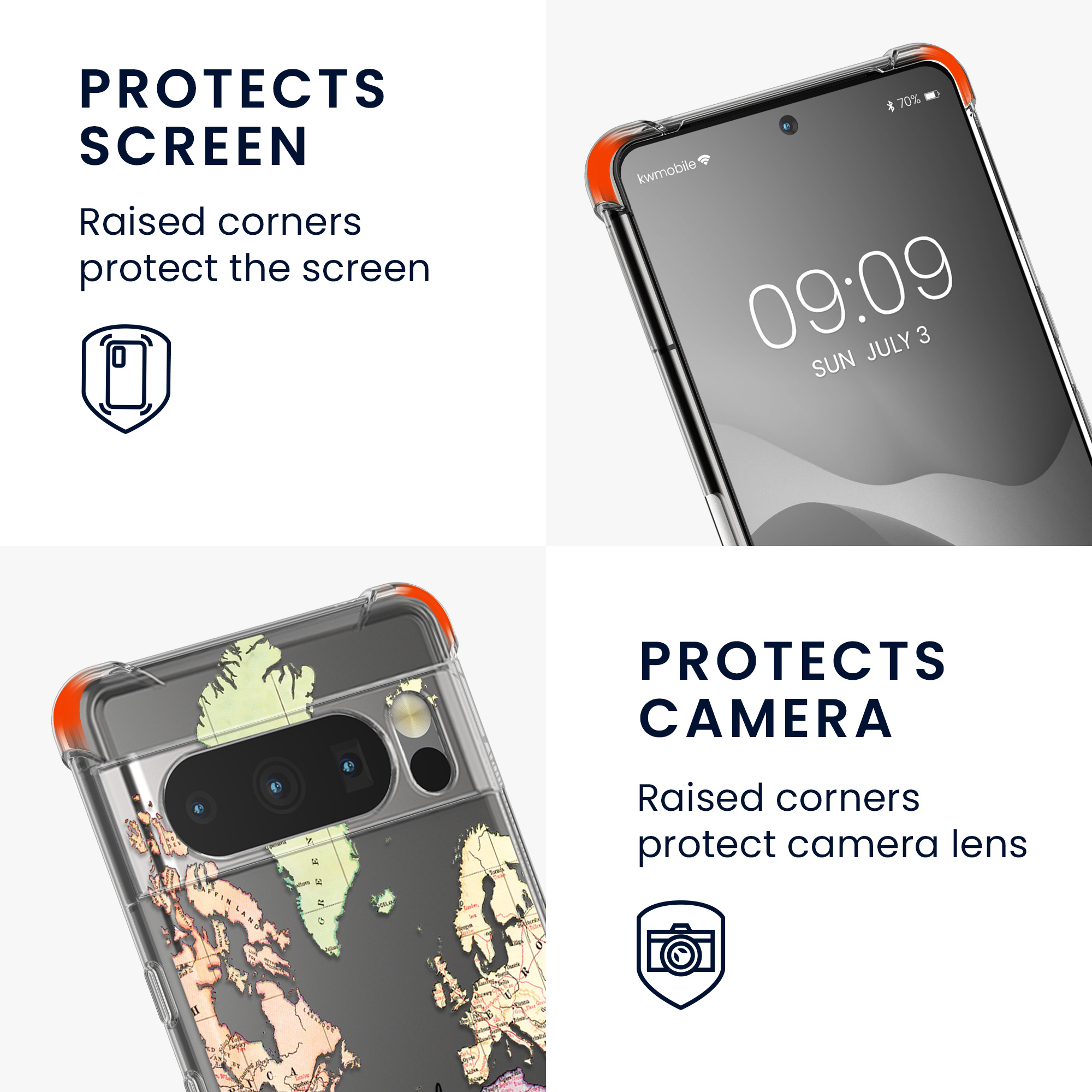 Pouzdro s popruhem (crossbody) pro Google Pixel 8 Pro kwmobile - cestovní černá / více barev / transparentní