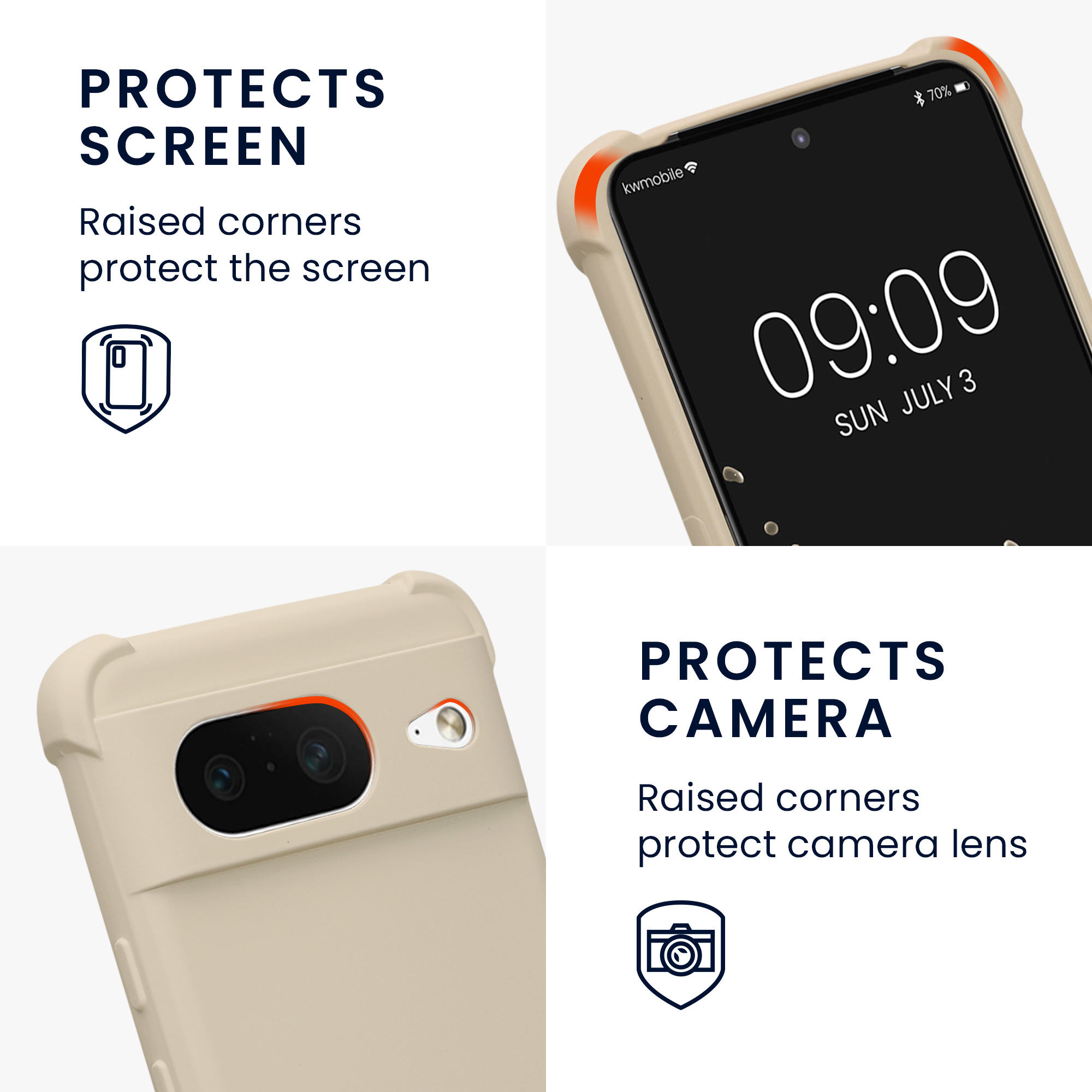 Crossbody kryt kwmobile Google Pixel 8 - krémový