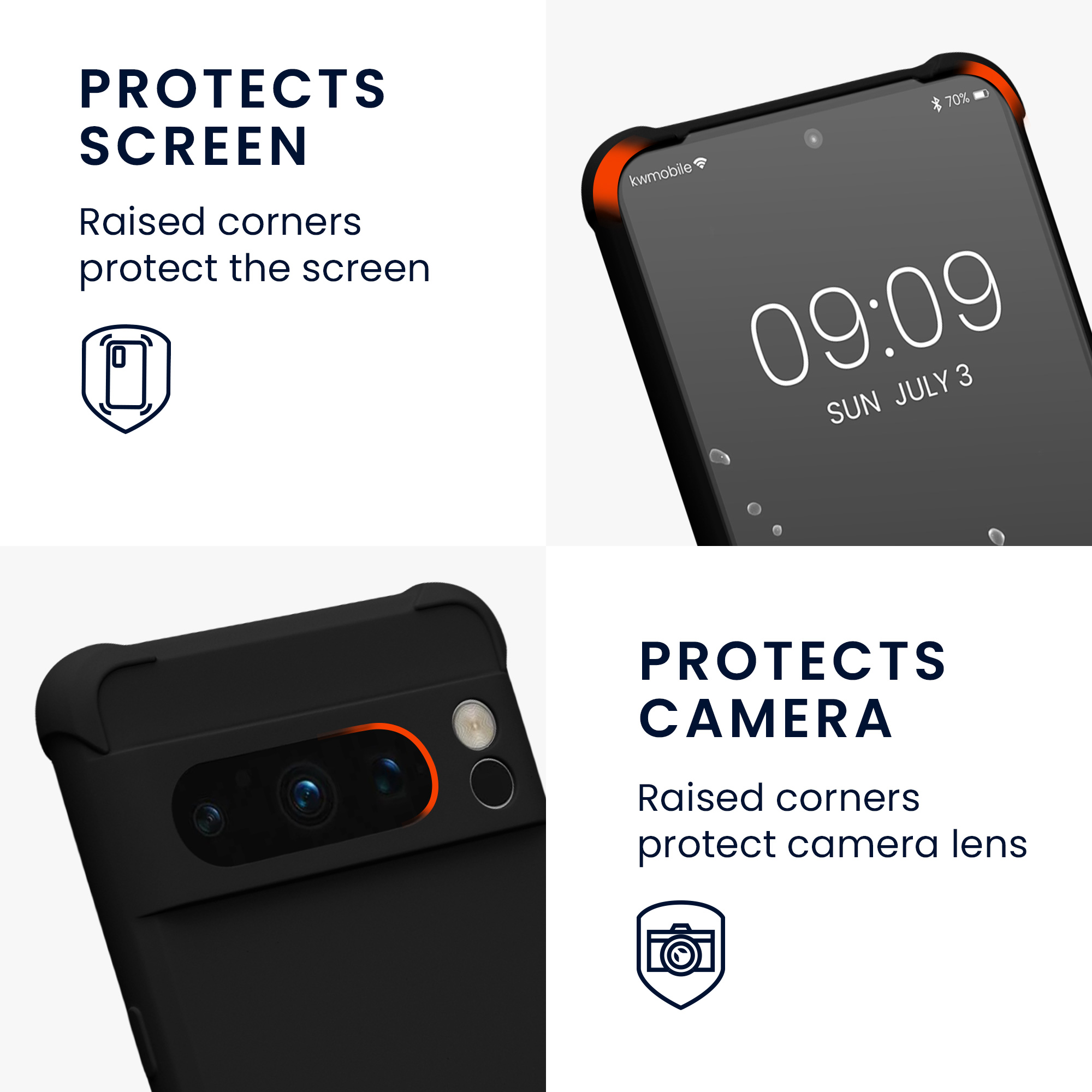 Pouzdro s popruhem (crossbody) pro Google Pixel 8 Pro kwmobile silikonové - černá