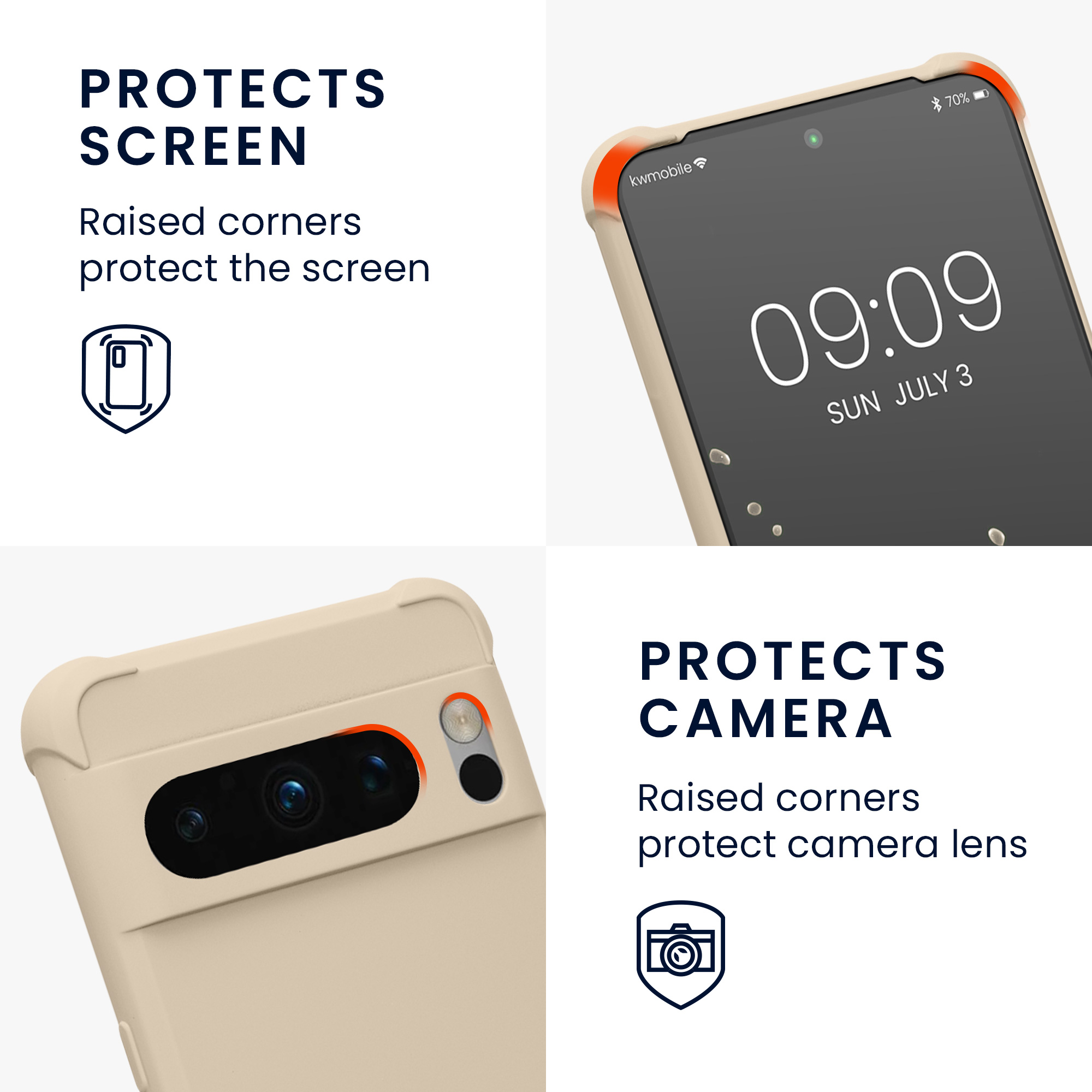 Pouzdro s popruhem (crossbody) pro Google Pixel 8 Pro kwmobile silikonové - krémová