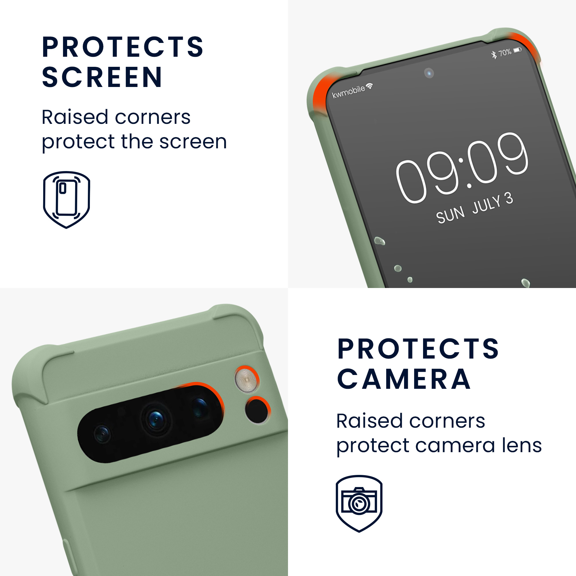 Pouzdro s popruhem (crossbody) pro Google Pixel 8 Pro kwmobile silikonové - šedozelená
