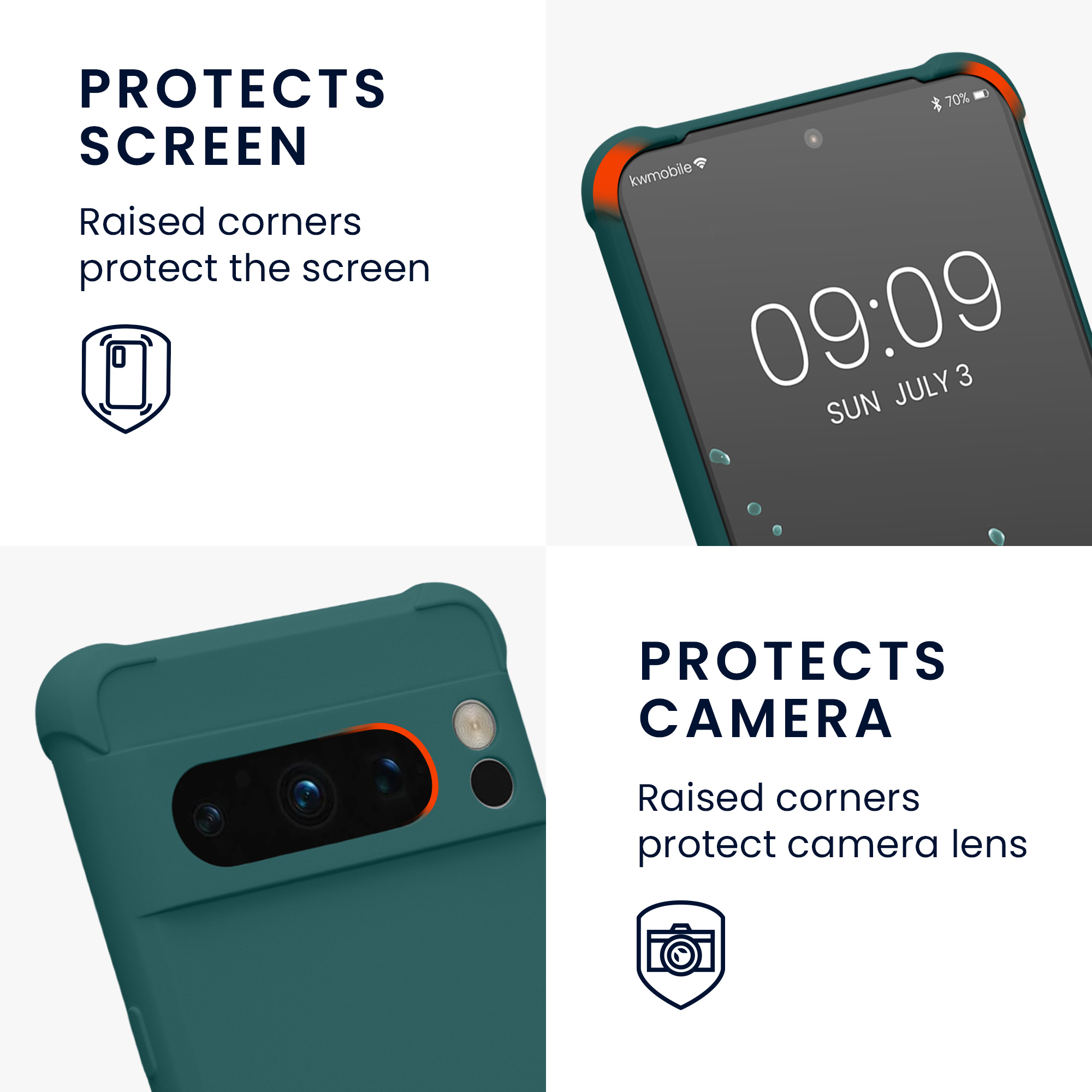 Pouzdro s popruhem (crossbody) pro Google Pixel 8 Pro kwmobile silikonové - petrolejová