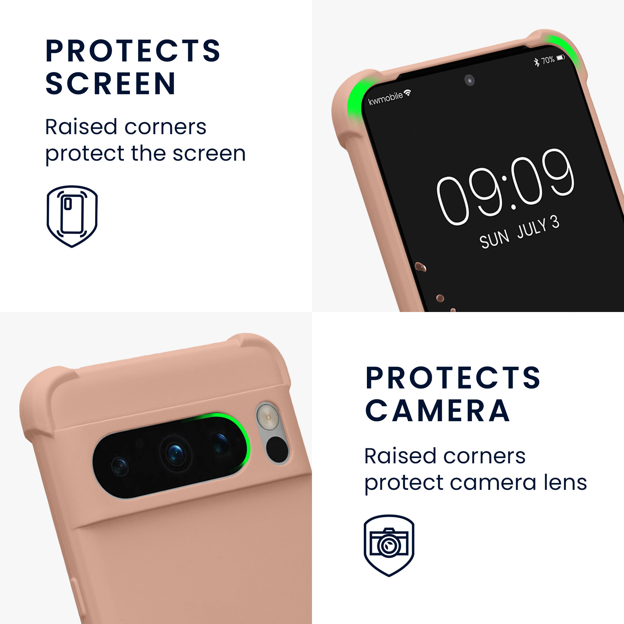 Pouzdro s popruhem (crossbody) pro Google Pixel 8 Pro kwmobile silikonové - kokosová