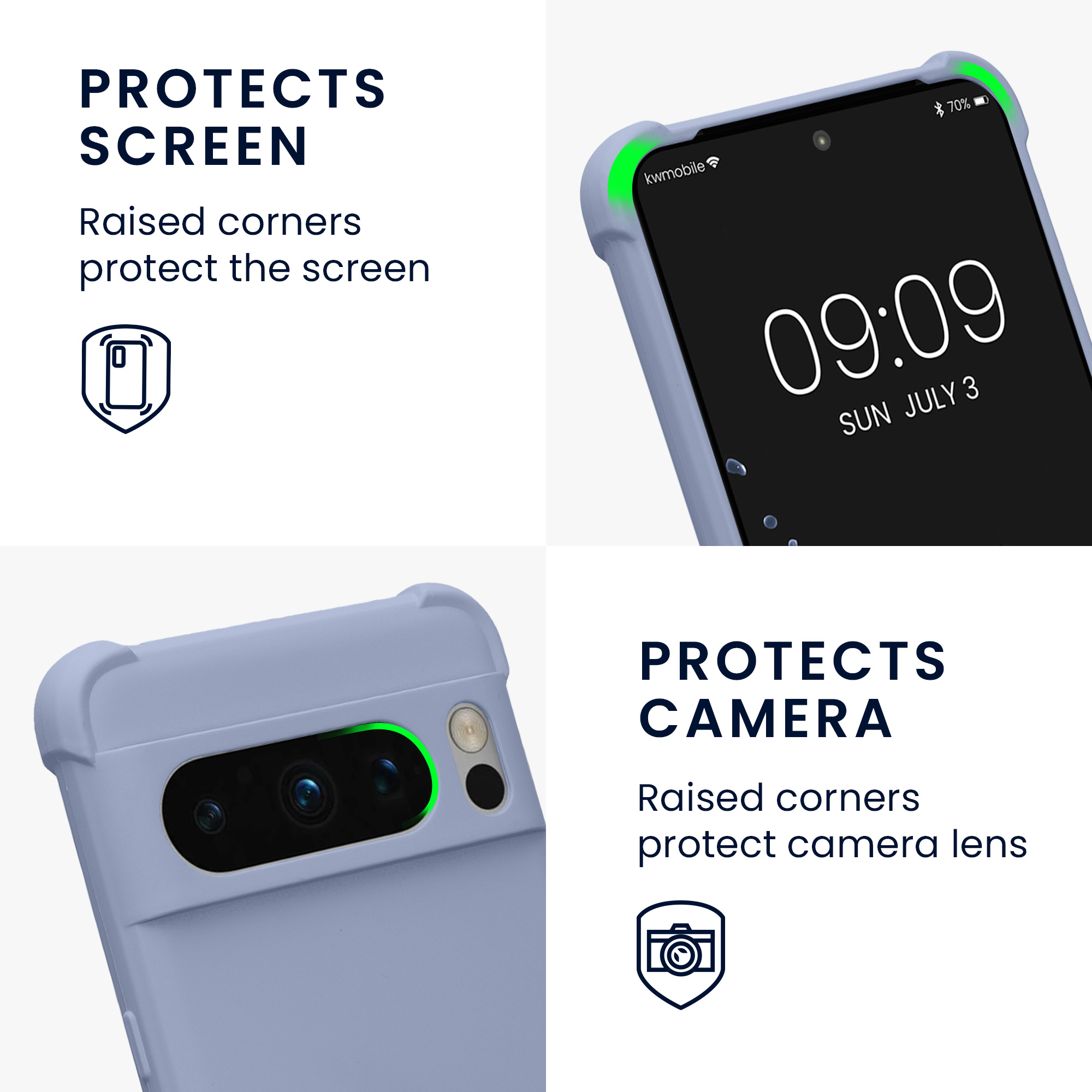 Pouzdro s popruhem (crossbody) pro Google Pixel 8 Pro kwmobile silikonové - levandulová