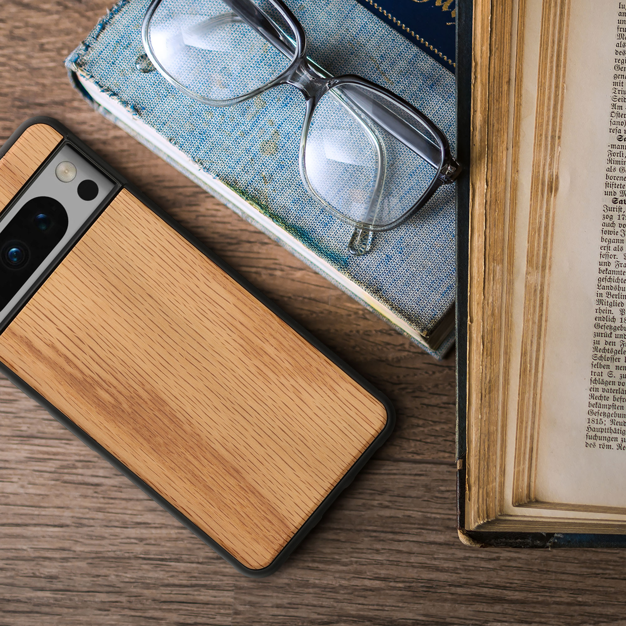 Dřevěné pouzdro pro Google Pixel 8 Pro kwmobile - tvrdý obal světle hnědá / hnědá