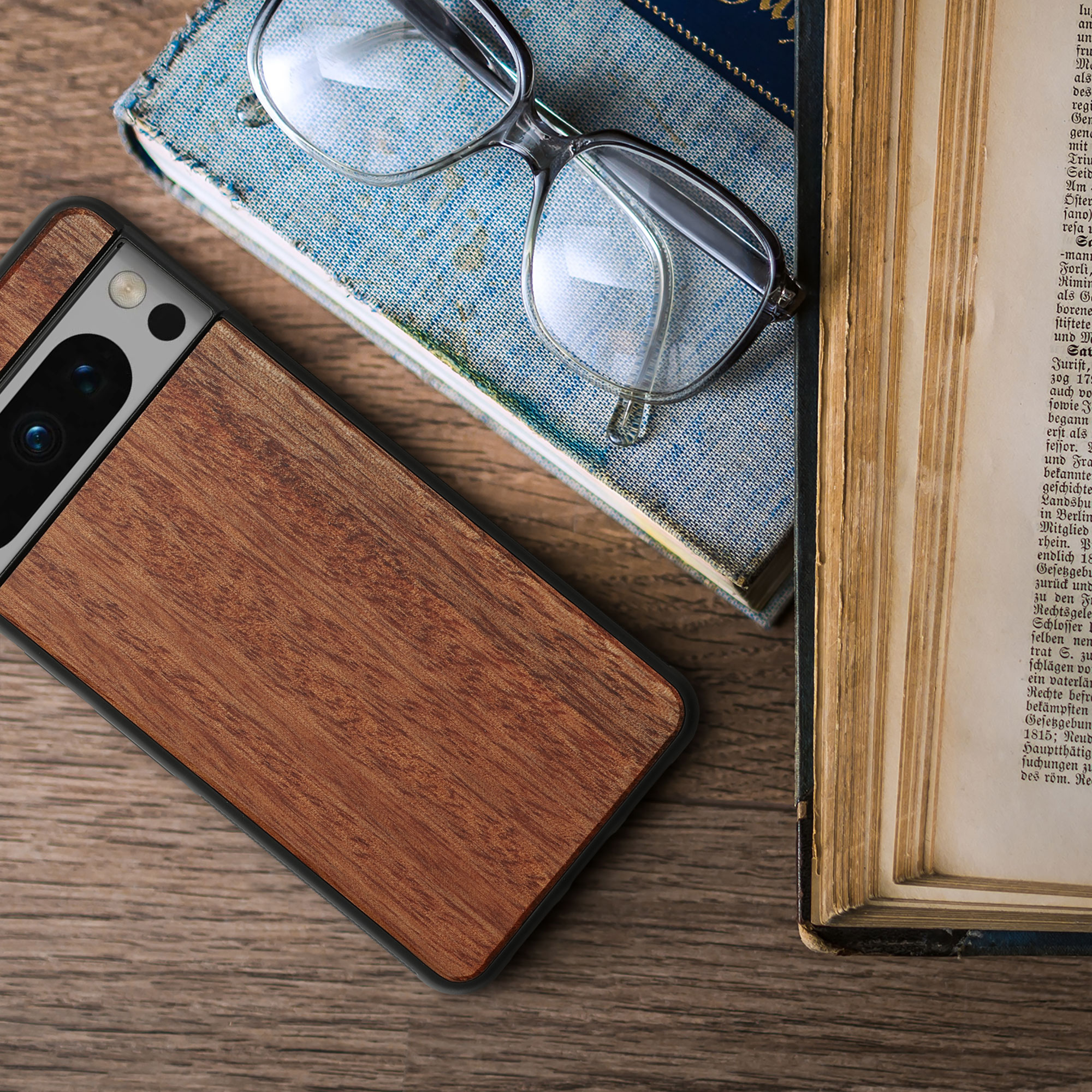 Dřevěné pouzdro pro Google Pixel 8 Pro kwmobile - tvrdý obal v přírodní barvě