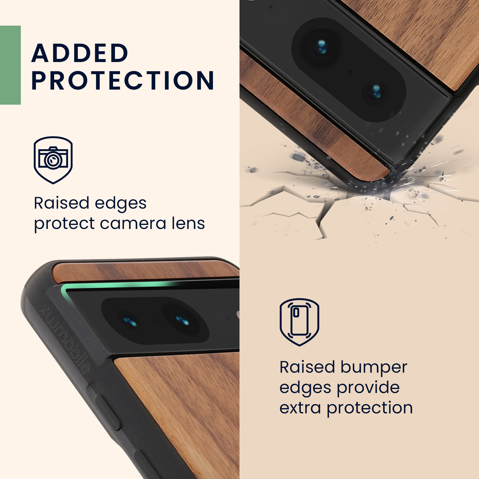 Dřevěný kryt kwmobile pro Google Pixel 8 - Hard Cover in Dark Brown