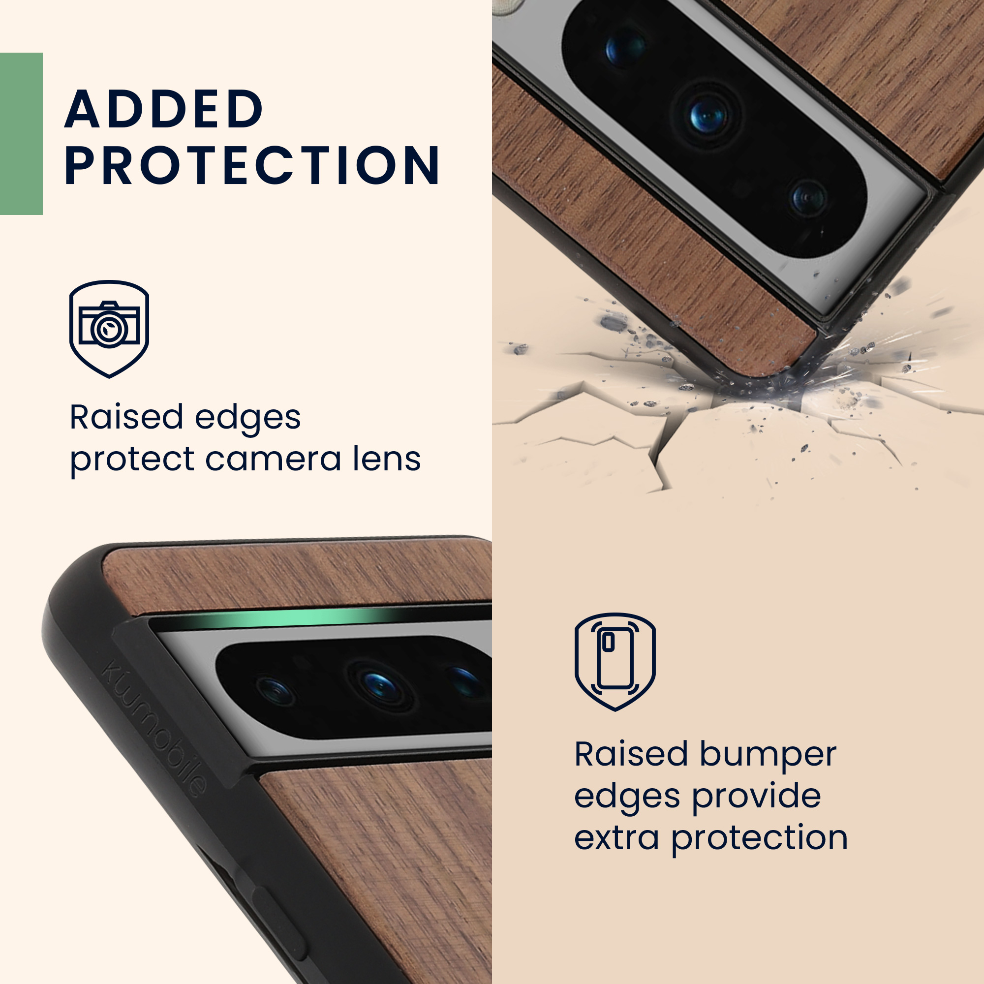 Dřevěné pouzdro pro Google Pixel 8 Pro kwmobile - tvrdý obal v tmavě hnědé barvě