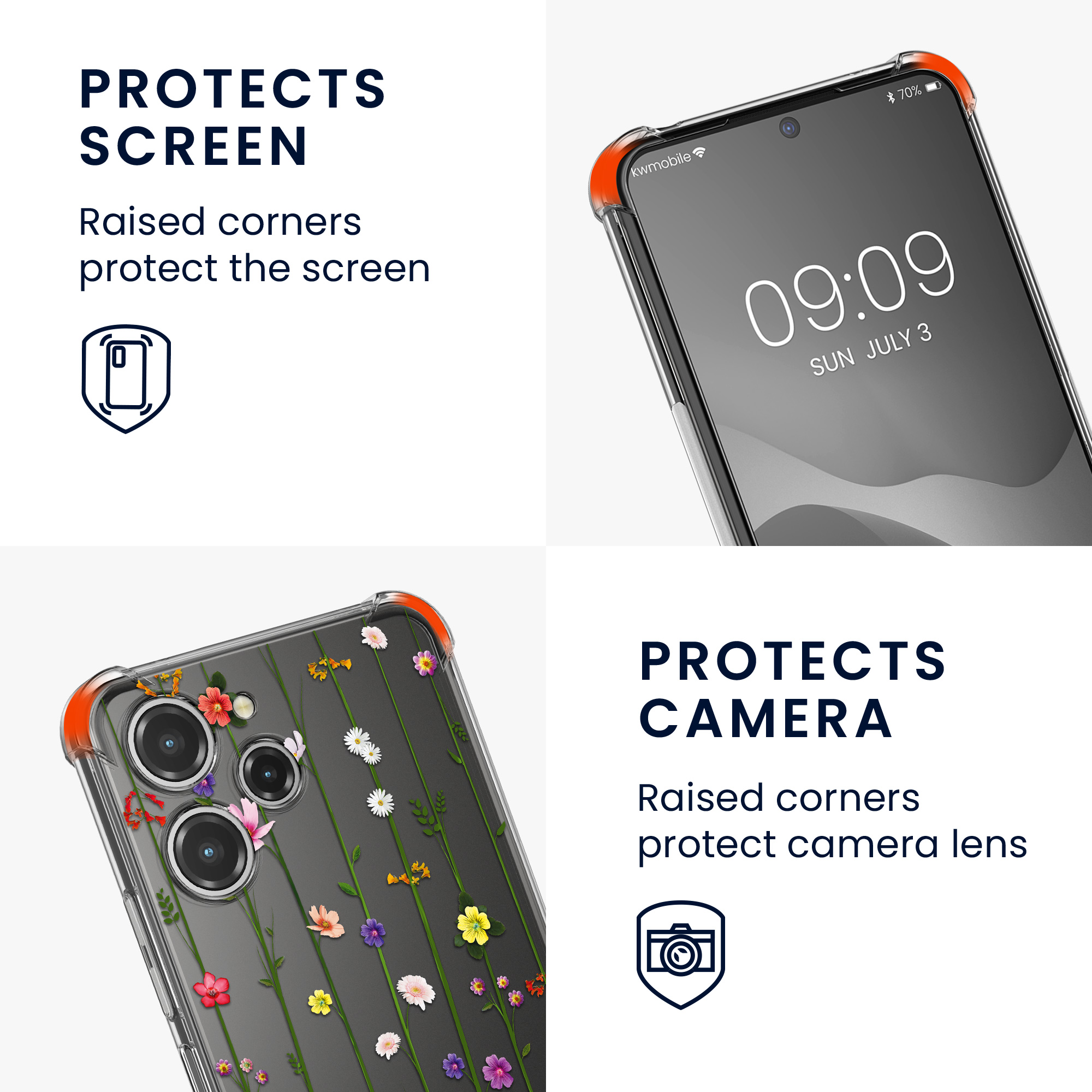 Kryt Xiaomi Redmi 12 crossbody popruh divoké kvítí - vícebarevná kwmobile