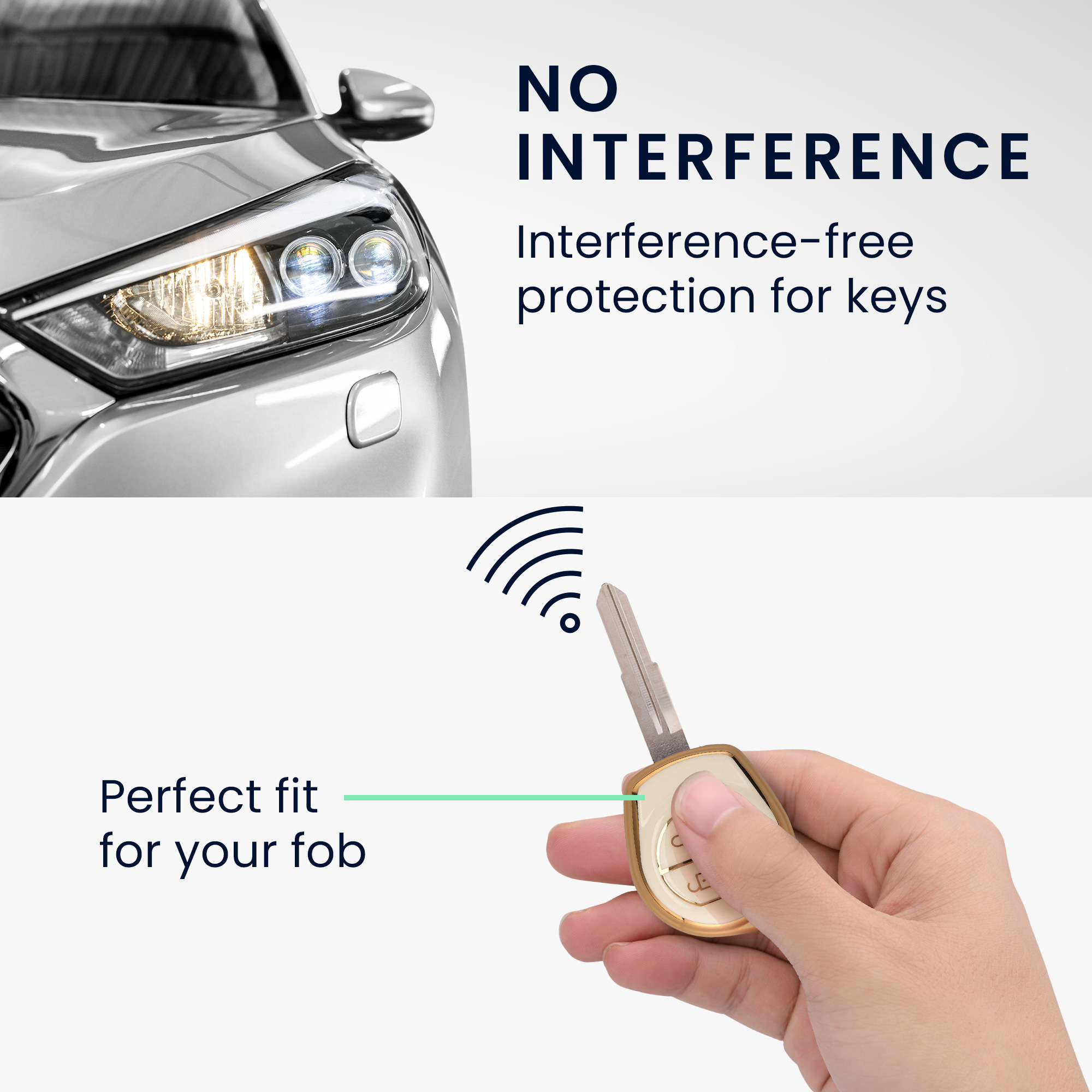 Pouzdro na klíč od auta Suzuki 2 Button Car Key kwmobile - bílá / zlatá